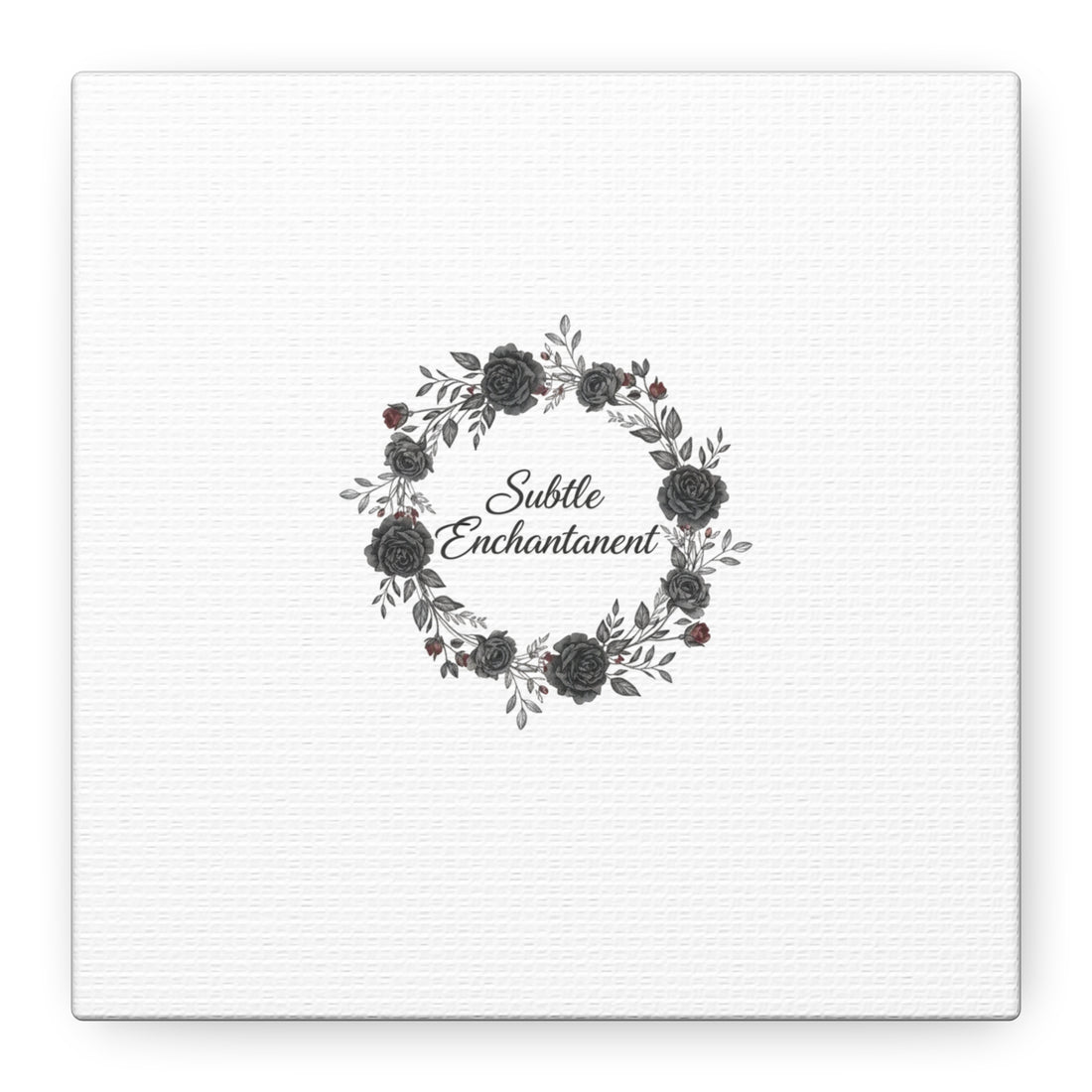 Moon Rose Wreath Canvas, Romantic Gothic Lite, Soft Goth Floral Wall Art