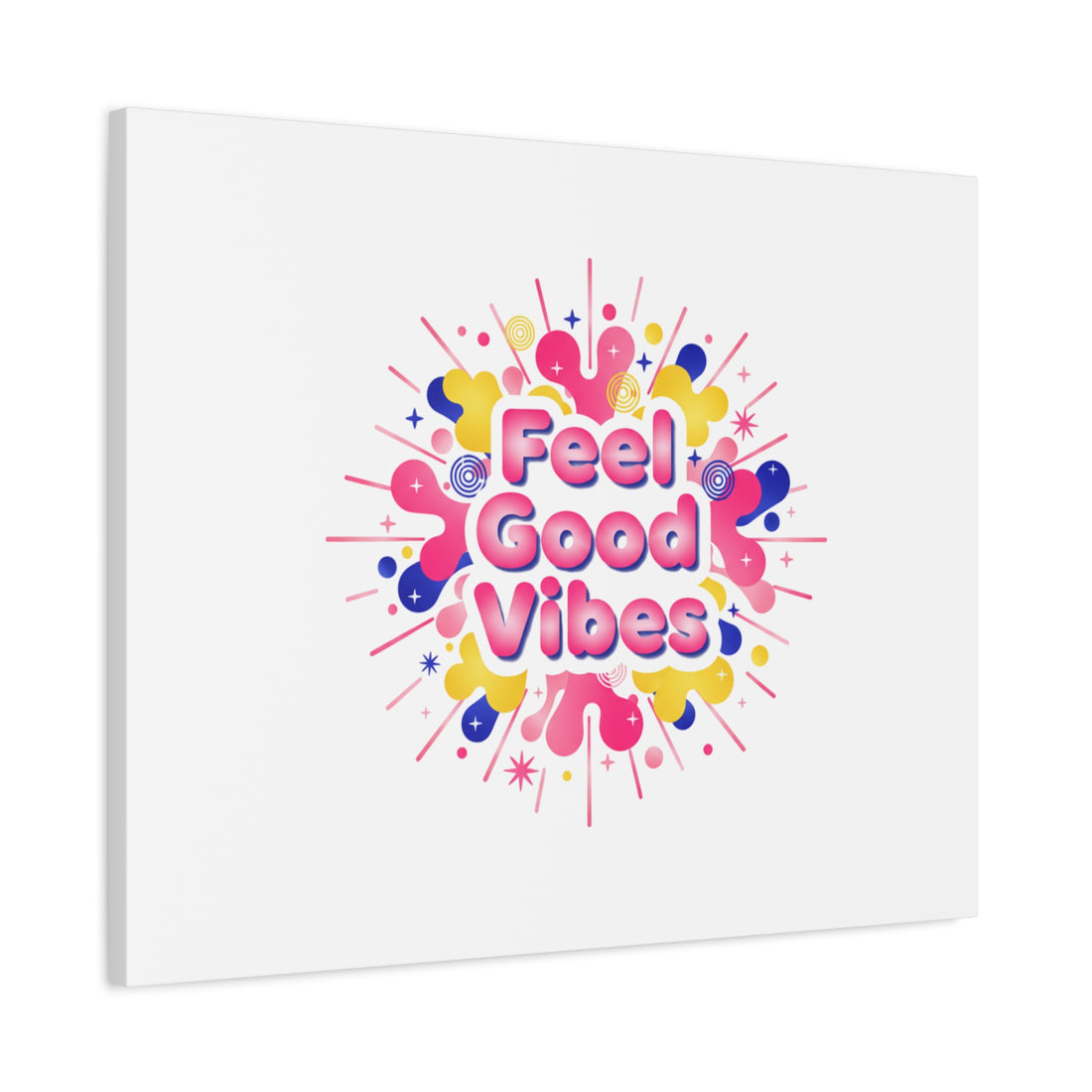 Feel Good Vibes Canvas | Dopamine Decor, Neon Gradient Squishy Art