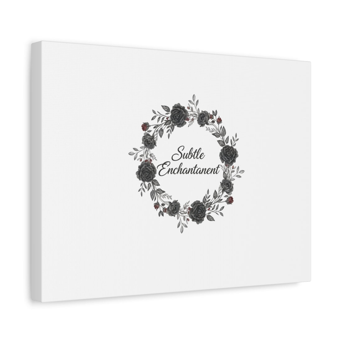 Moon Rose Wreath Canvas, Romantic Gothic Lite, Soft Goth Floral Wall Art