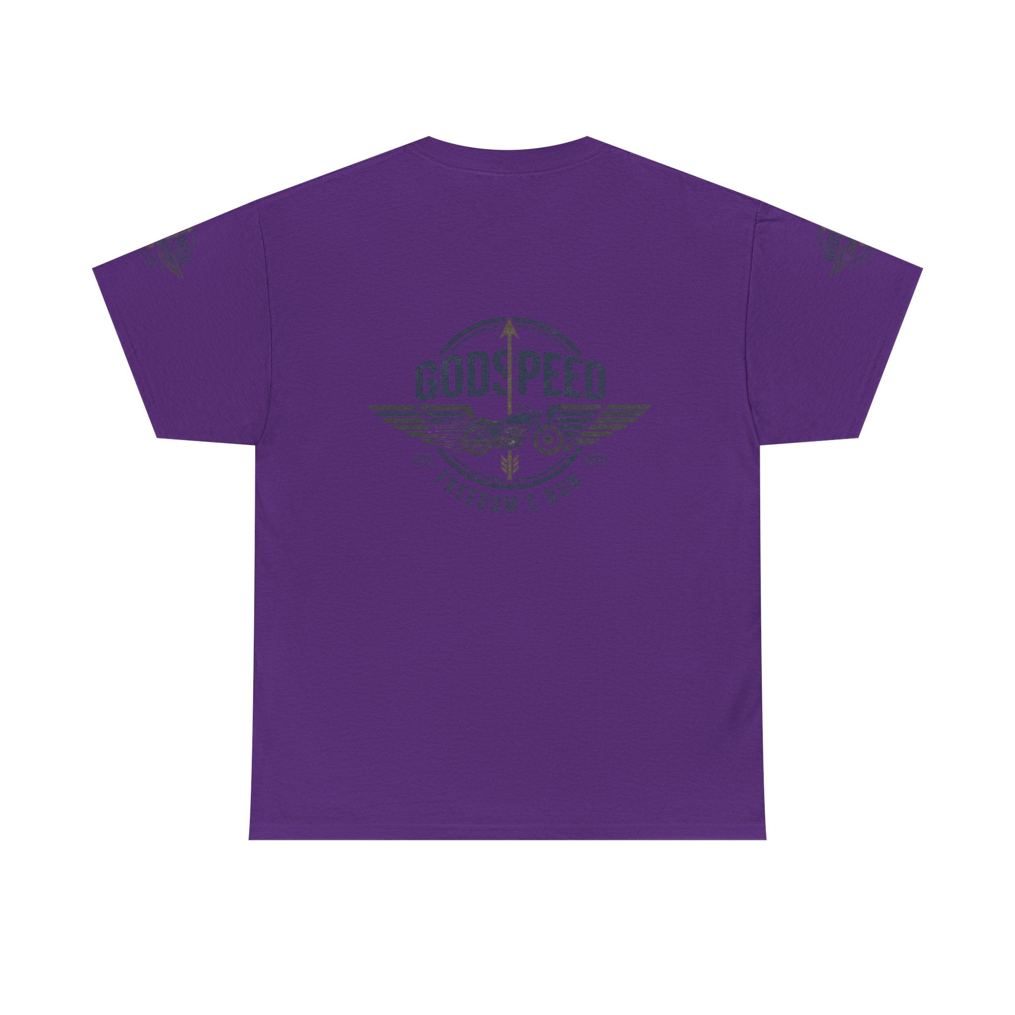Godspeed Freedom Run Unisex Heavy Cotton Tee, Classic Graphic T-Shirt, Casual Wear, Gift for Runners, Vintage Style Apparel
