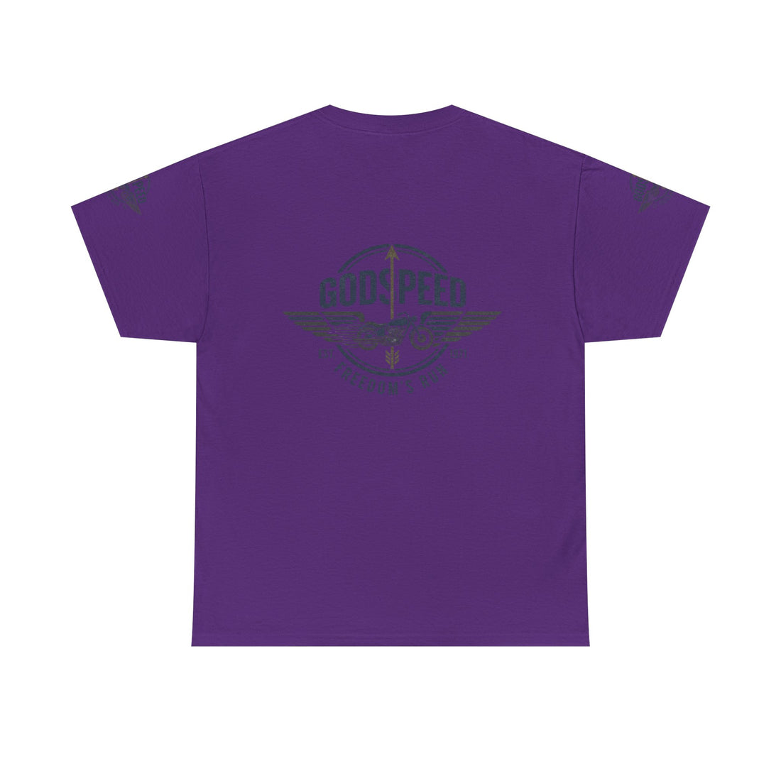 Godspeed Freedom Run Unisex Heavy Cotton Tee, Classic Graphic T-Shirt, Casual Wear, Gift for Runners, Vintage Style Apparel