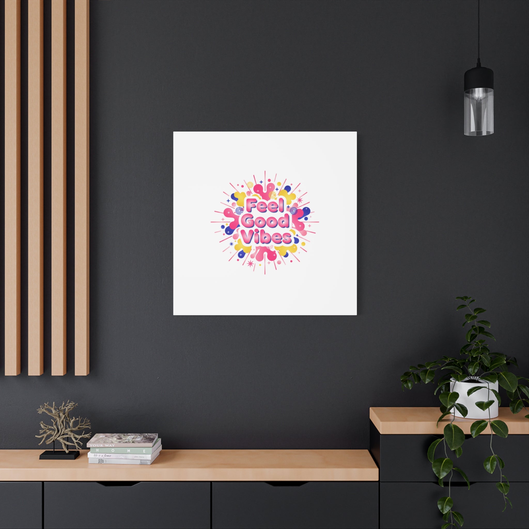 Feel Good Vibes Canvas | Dopamine Decor, Neon Gradient Squishy Art