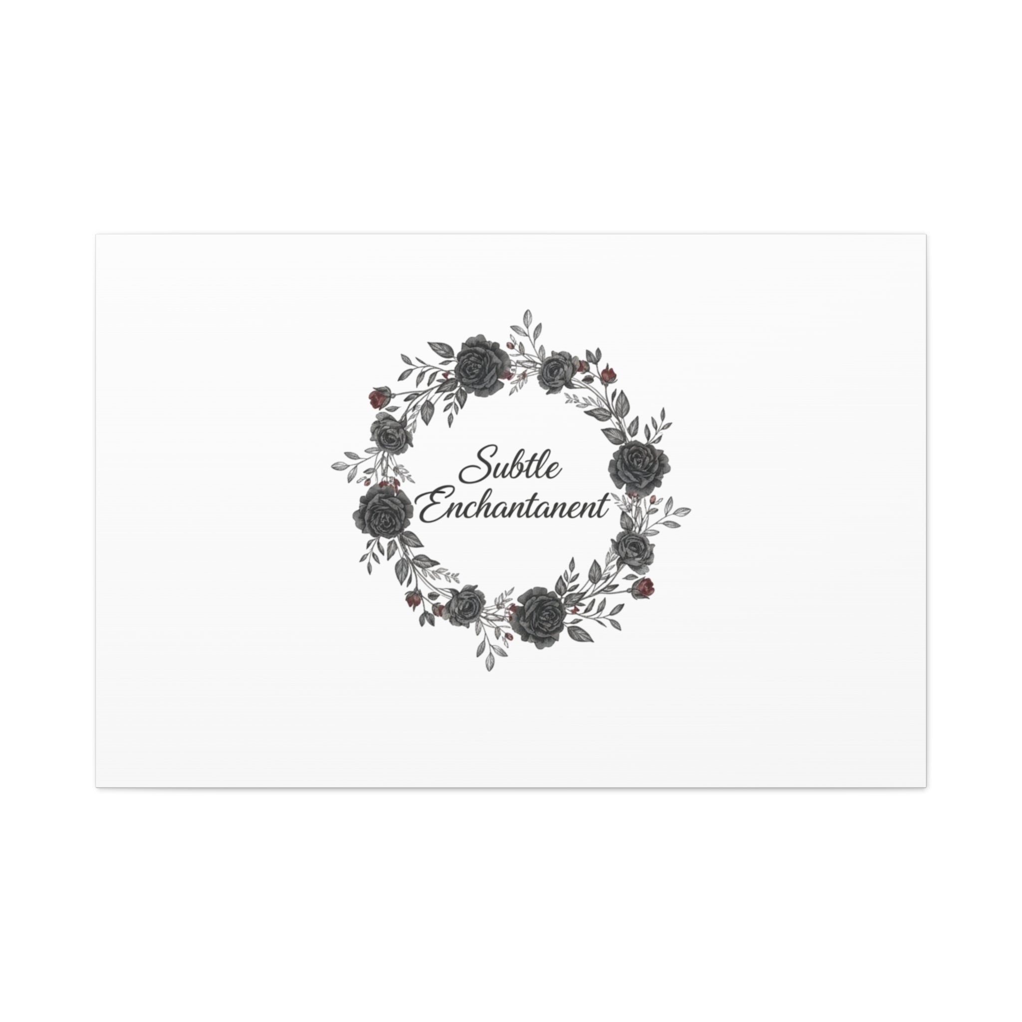 Moon Rose Wreath Canvas, Romantic Gothic Lite, Soft Goth Floral Wall Art