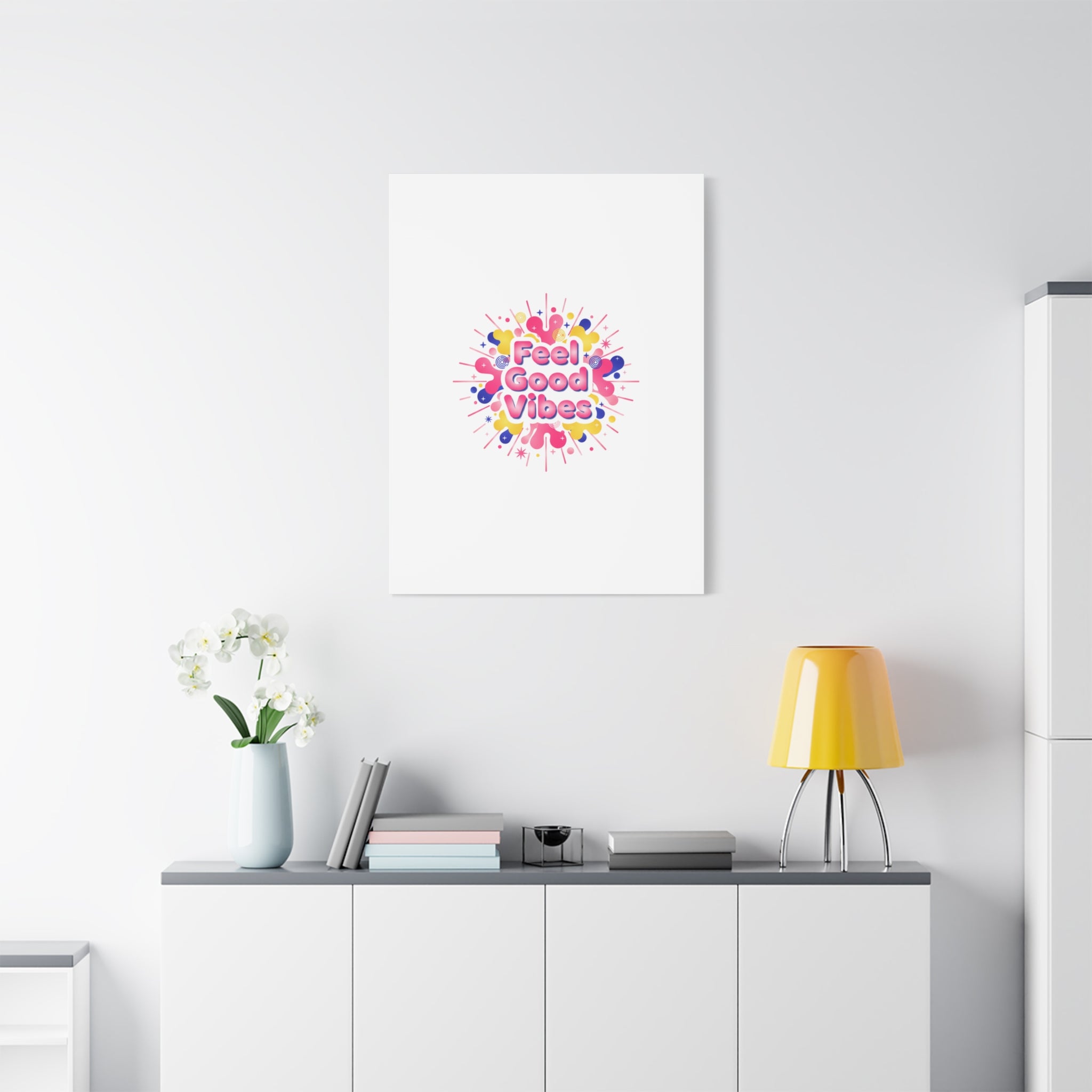 Feel Good Vibes Canvas | Dopamine Decor, Neon Gradient Squishy Art