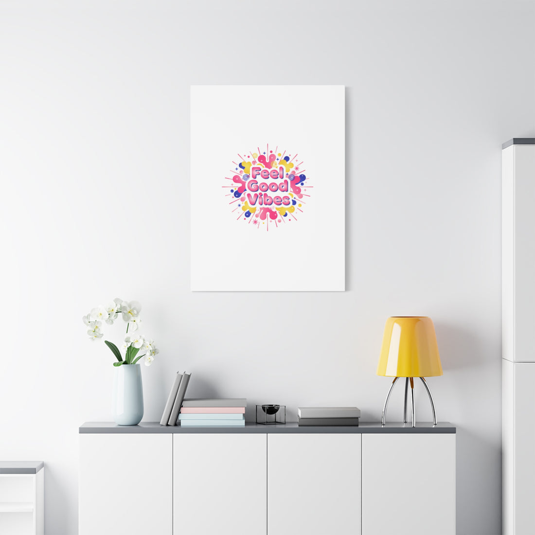 Feel Good Vibes Canvas | Dopamine Decor, Neon Gradient Squishy Art