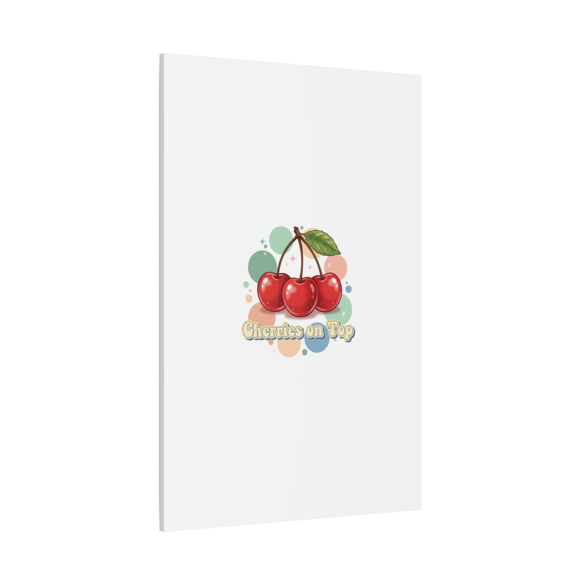 Cherries on Top Canvas | Retro Kawaii Fruit Wall Art
