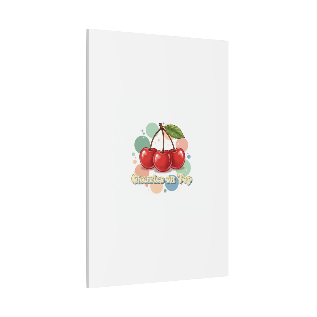 Cherries on Top Canvas | Retro Kawaii Fruit Wall Art