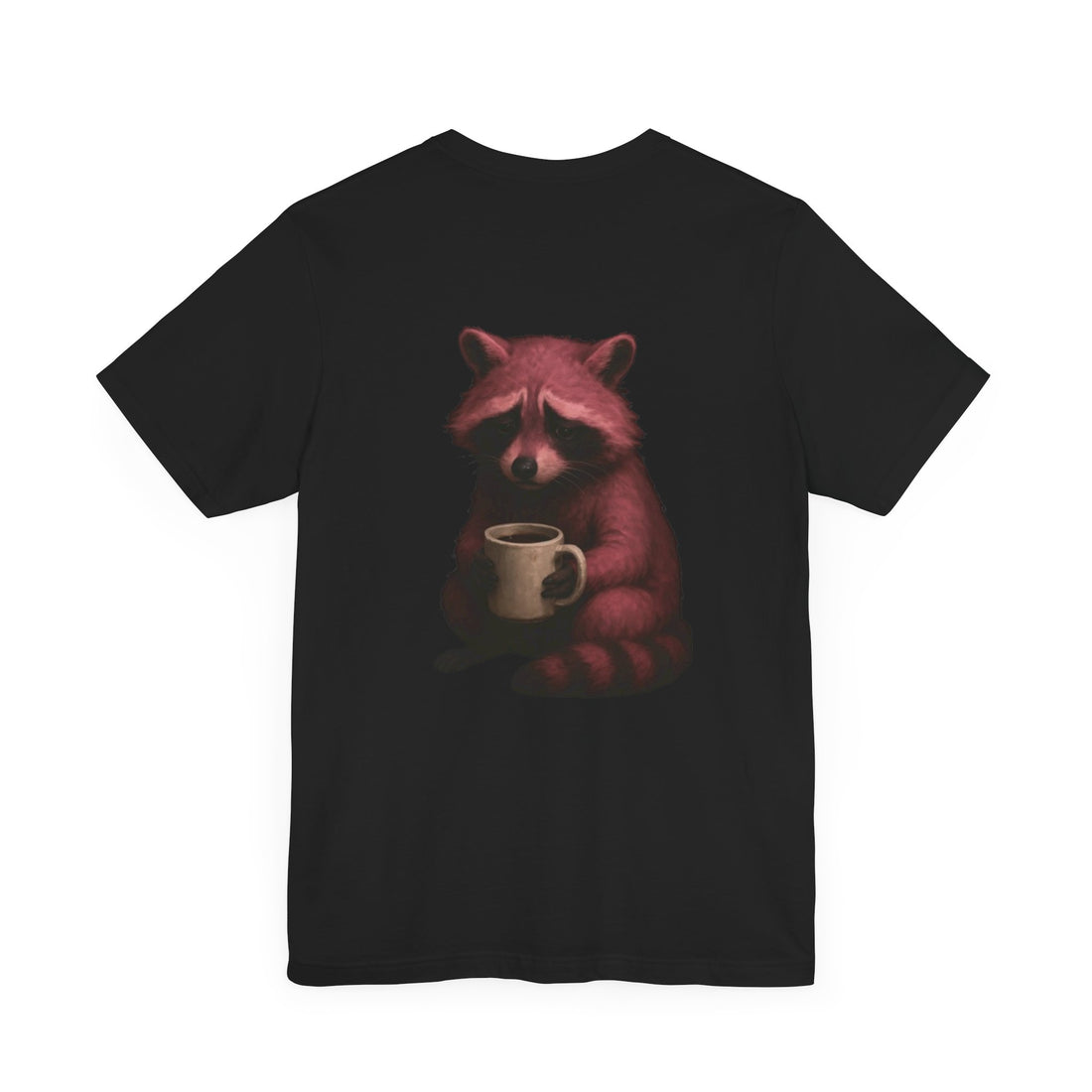 Cozy Raccoon Print Tee, Cute Animal Lover Shirt, Gift for Friends, Unique Graphic Tee, Fun Casual Wear, Everyday Comfort - Goat Corp
