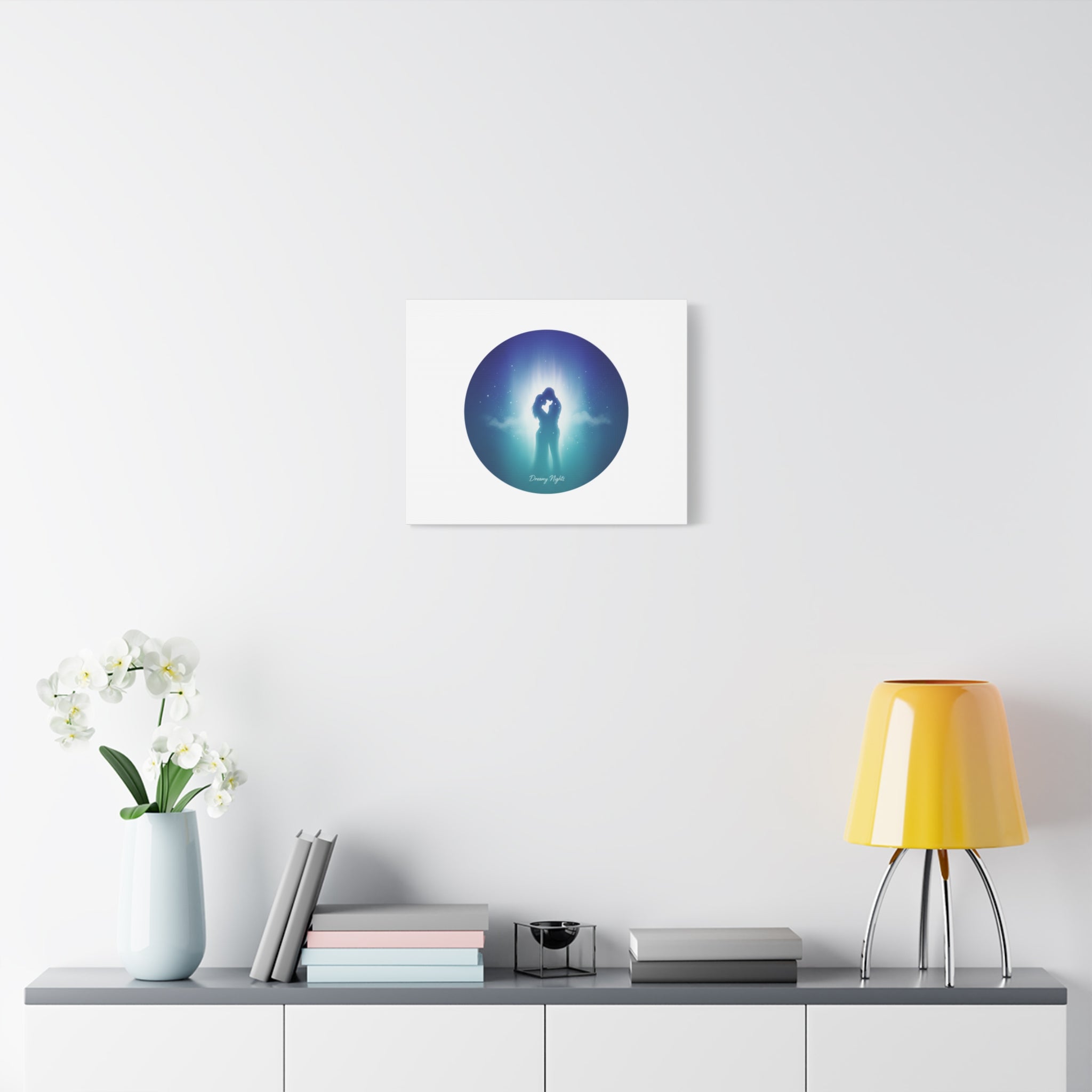 Dreamy Nightscape Canvas | Afterlight Atmospheric Print, Luminous Night Bloom