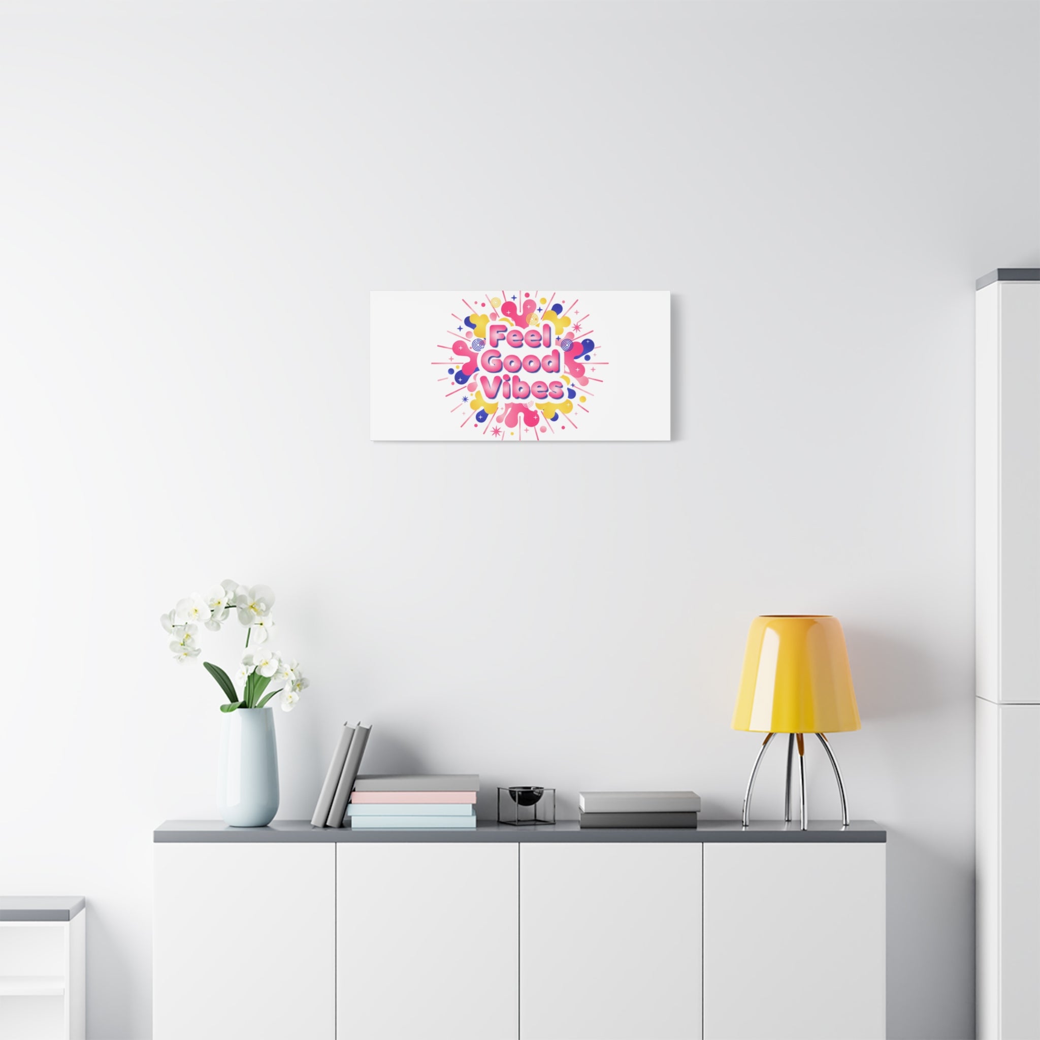 Feel Good Vibes Canvas | Dopamine Decor, Neon Gradient Squishy Art
