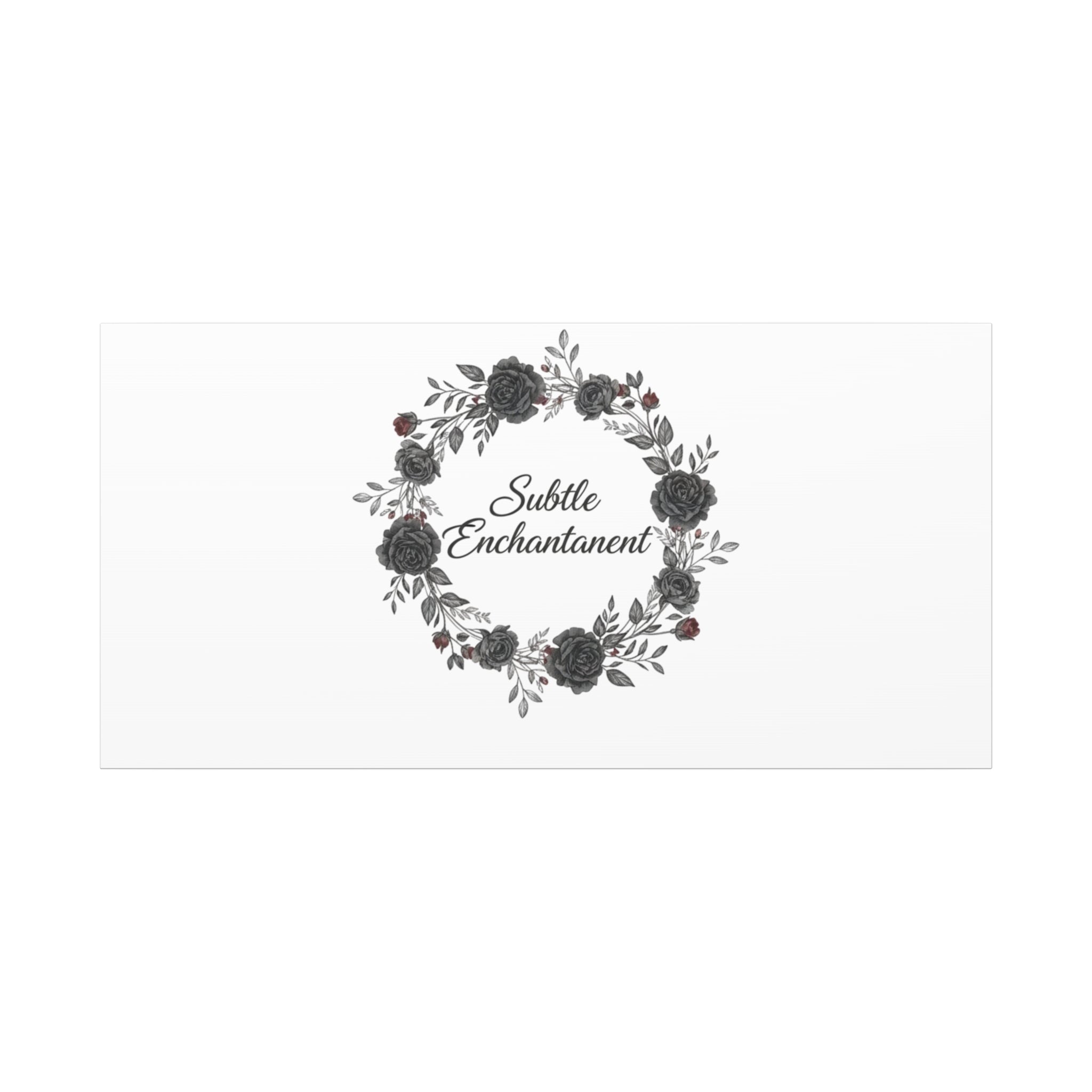 Moon Rose Wreath Canvas, Romantic Gothic Lite, Soft Goth Floral Wall Art