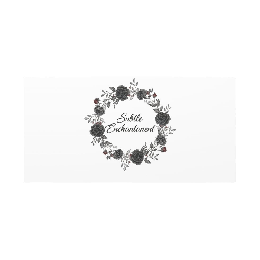 Moon Rose Wreath Canvas, Romantic Gothic Lite, Soft Goth Floral Wall Art