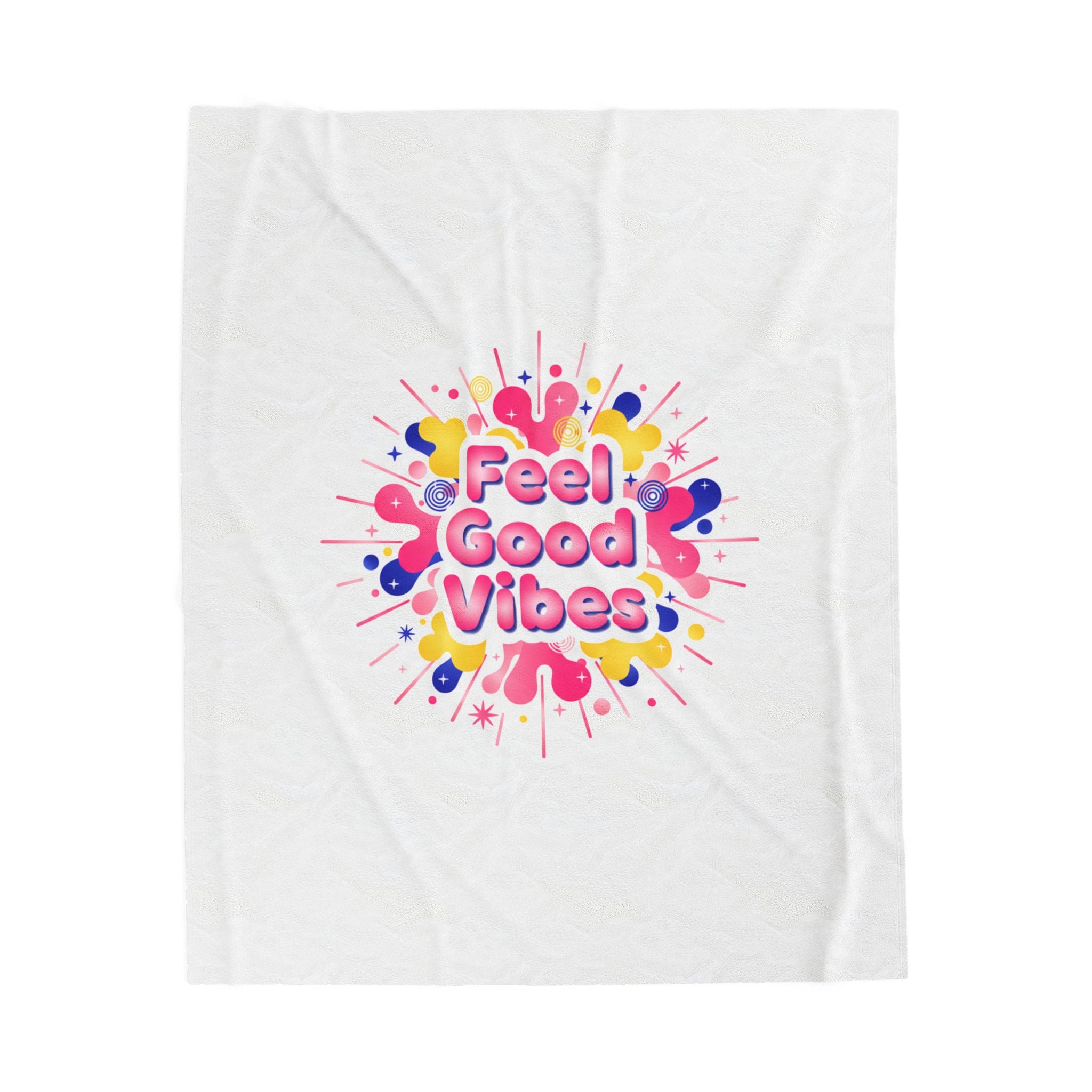 Feel Good Vibes Velveteen Blanket | Dopamine Decor, neon gradient squishy art