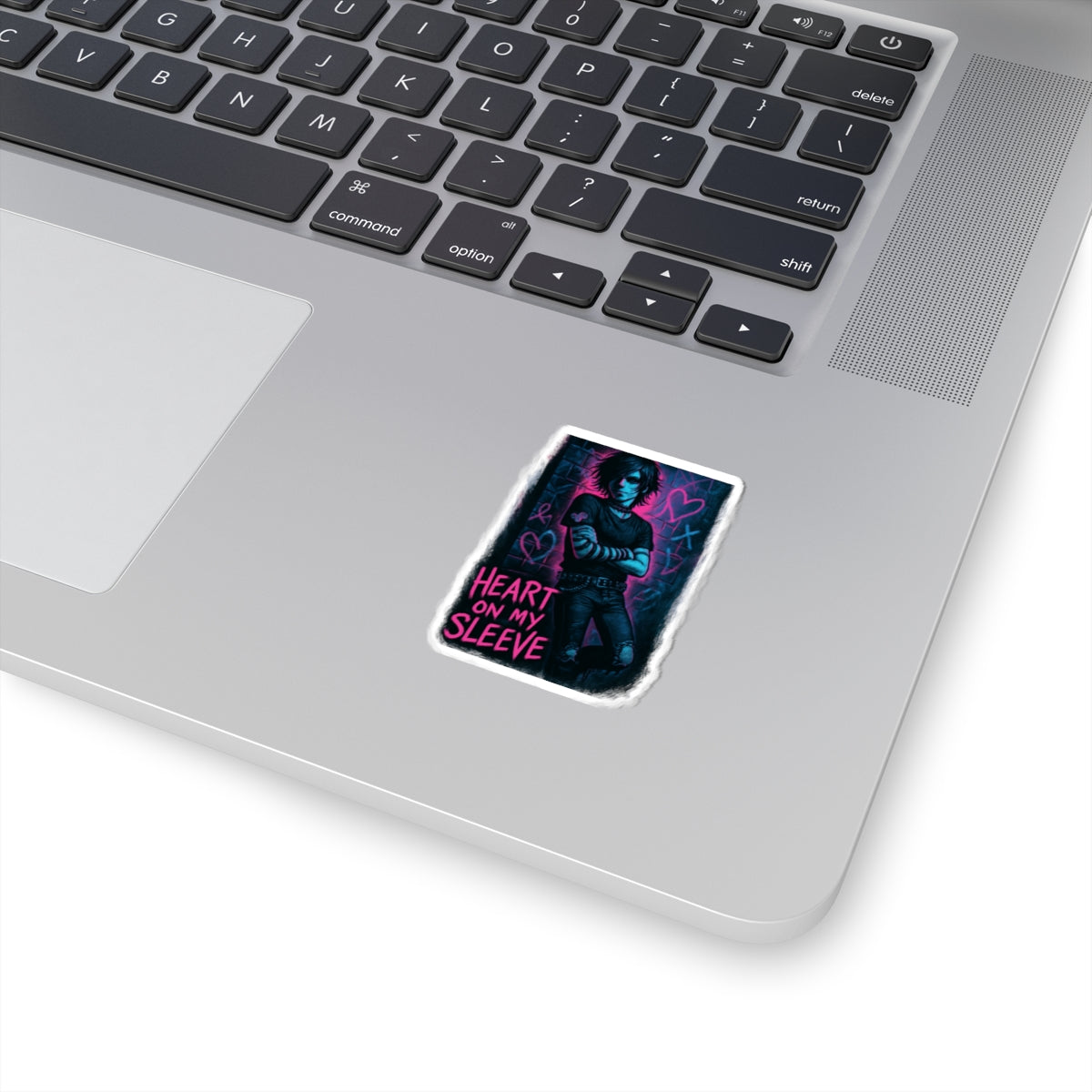 Heart On My Sleeve Sticker — Emo Goth Kiss-Cut Laptop Decal