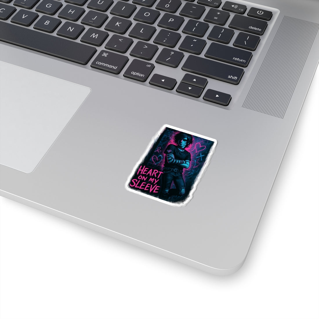 Heart On My Sleeve Sticker — Emo Goth Kiss-Cut Laptop Decal