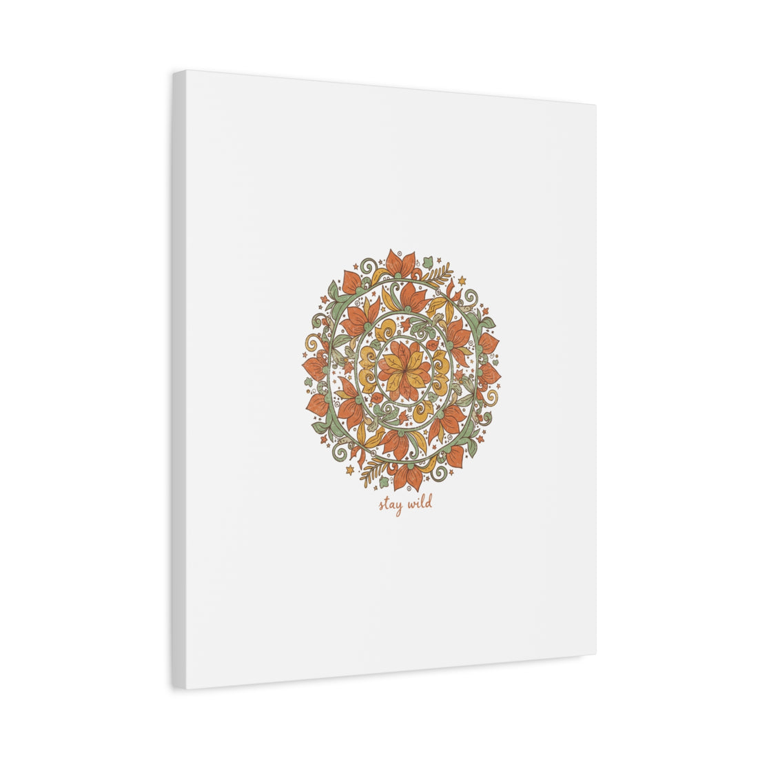 Stay Wild Mandala Canvas, Boho Paisley Wall Art | Artisanal Boho Print