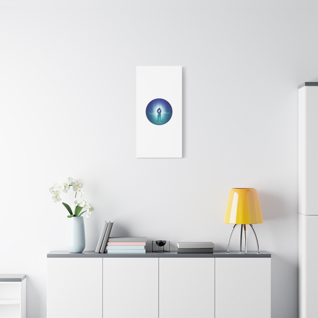 Dreamy Nightscape Canvas | Afterlight Atmospheric Print, Luminous Night Bloom