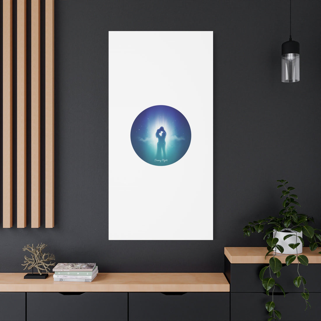 Dreamy Nightscape Canvas | Afterlight Atmospheric Print, Luminous Night Bloom