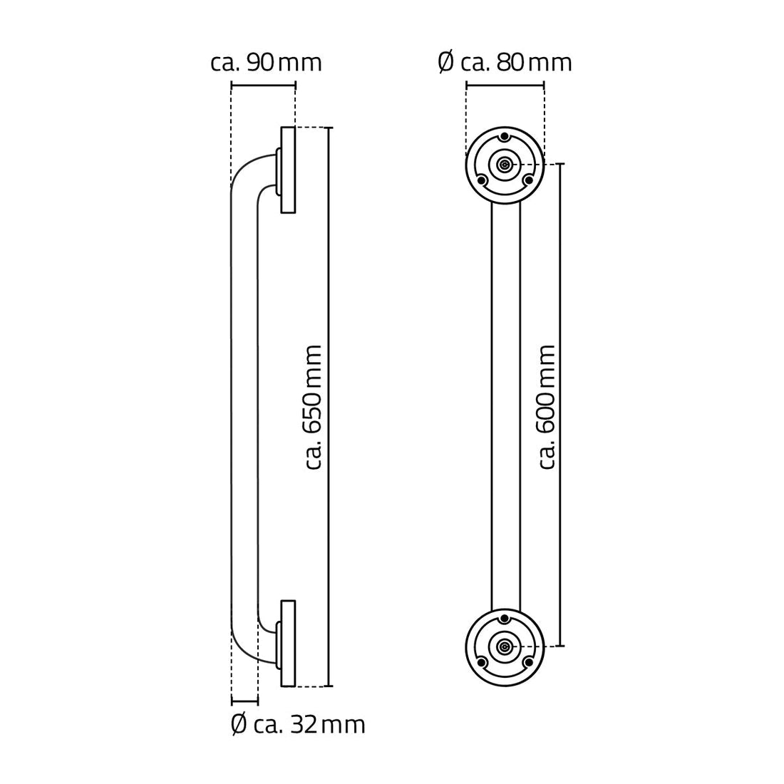 A00160001 Badgreep 60 Cm Chr (Rvs)