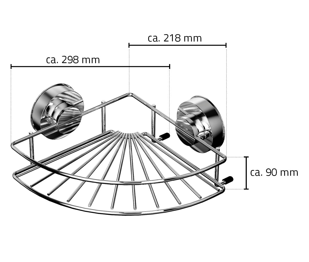 Z12020000 Hoekdoucherekje  249 X 94 X 249 Mm, Rvs/Kunststof