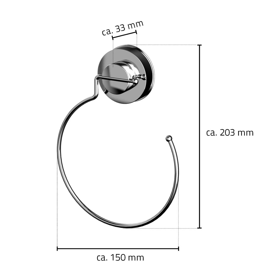 Z12050000 Handdoekring 153 X 205 X 32 Mm, Rvs/Kunststof