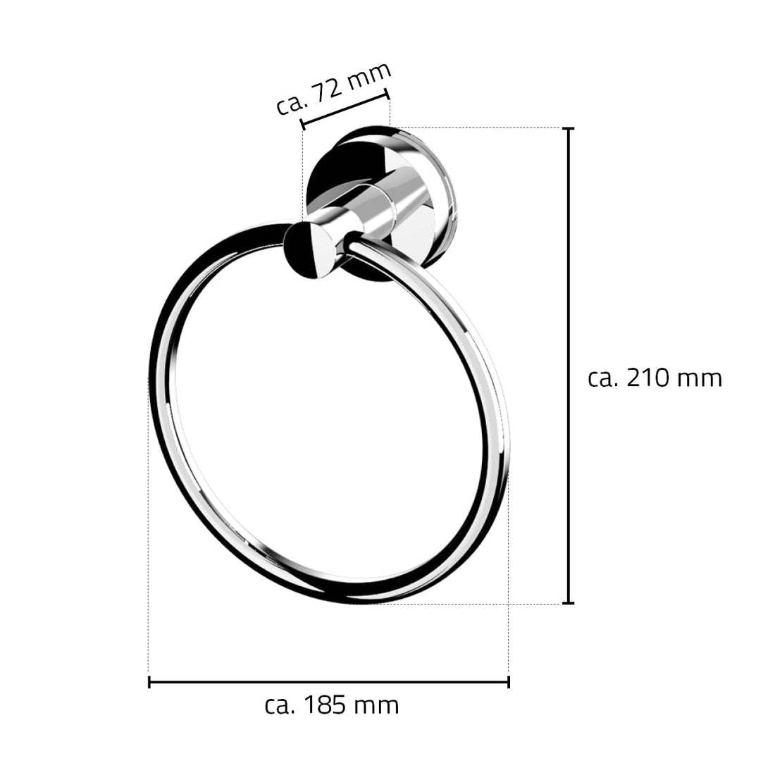 Z12050100 Handdoekring 185 X 214 X 72 Mm, Kunststof