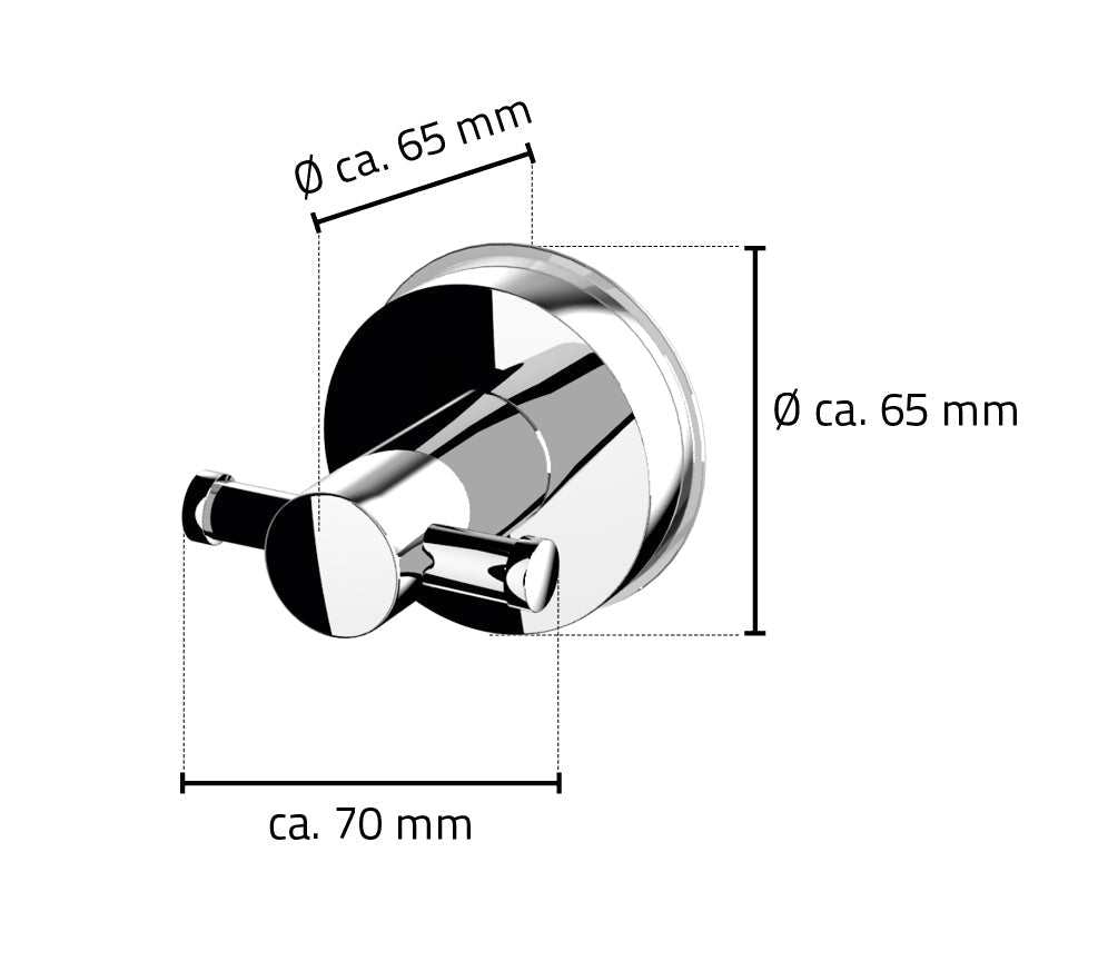 Z12110200 Ophanghaken 65 X 65 X 72 Mm, Rvs/Kunststof