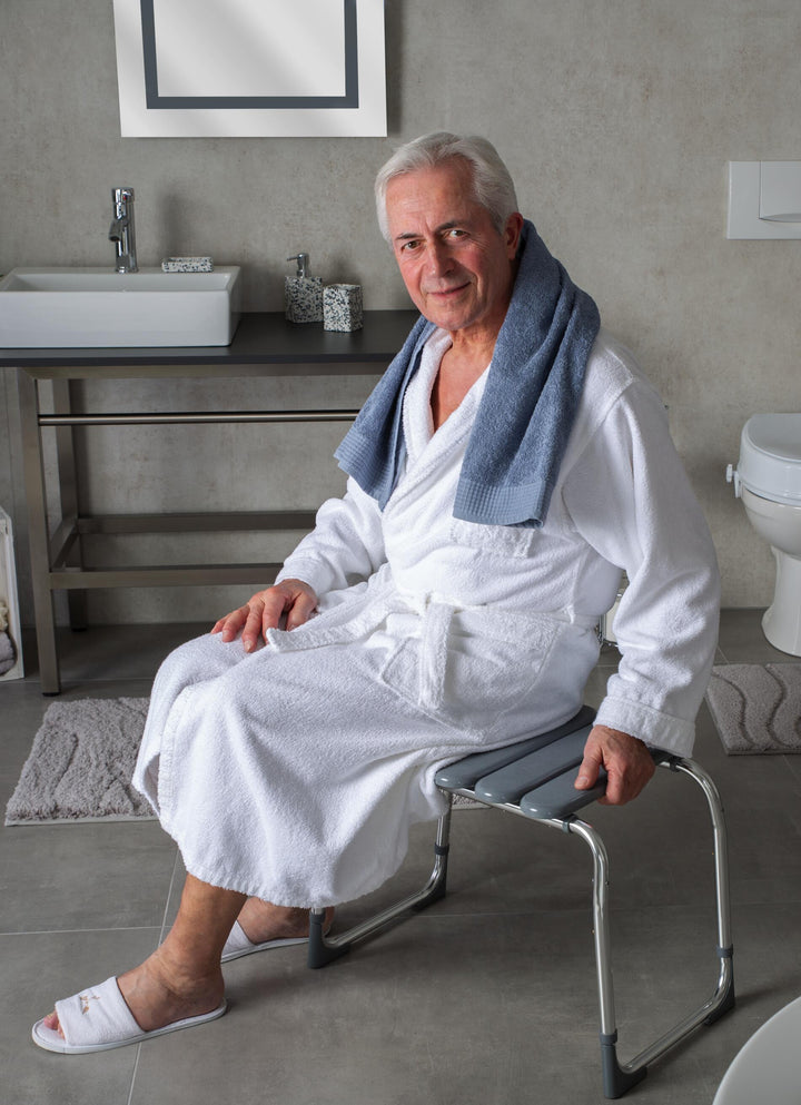 Verstelbare badkamerkruk Wiesbaden Ridder Pro in grijs