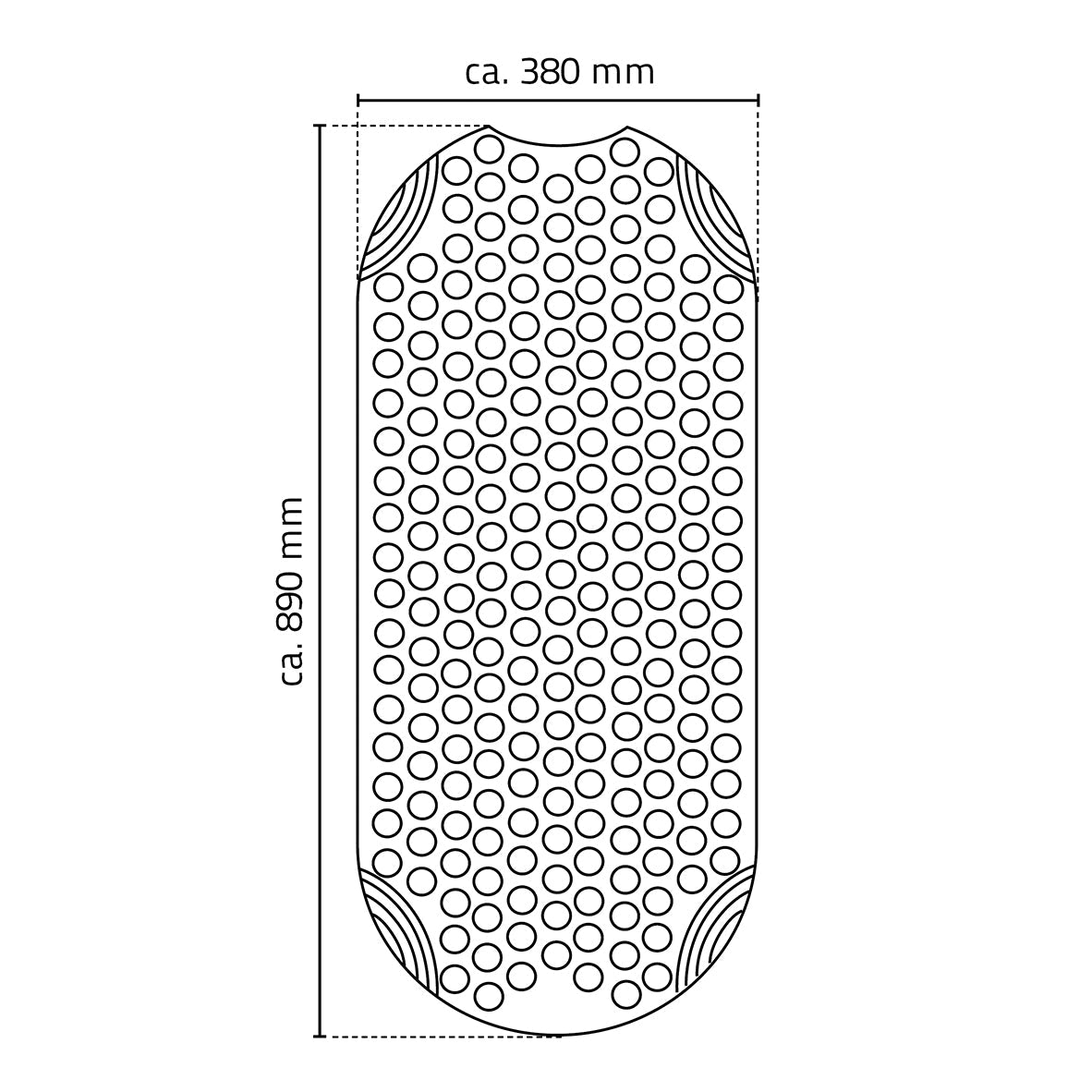 Wiesbaden Ridder Tecnoplus 38x89 cm witte antislip badmat