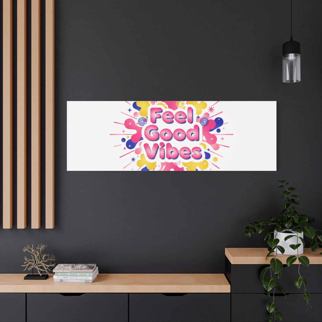 Feel Good Vibes Canvas | Dopamine Decor, Neon Gradient Squishy Art