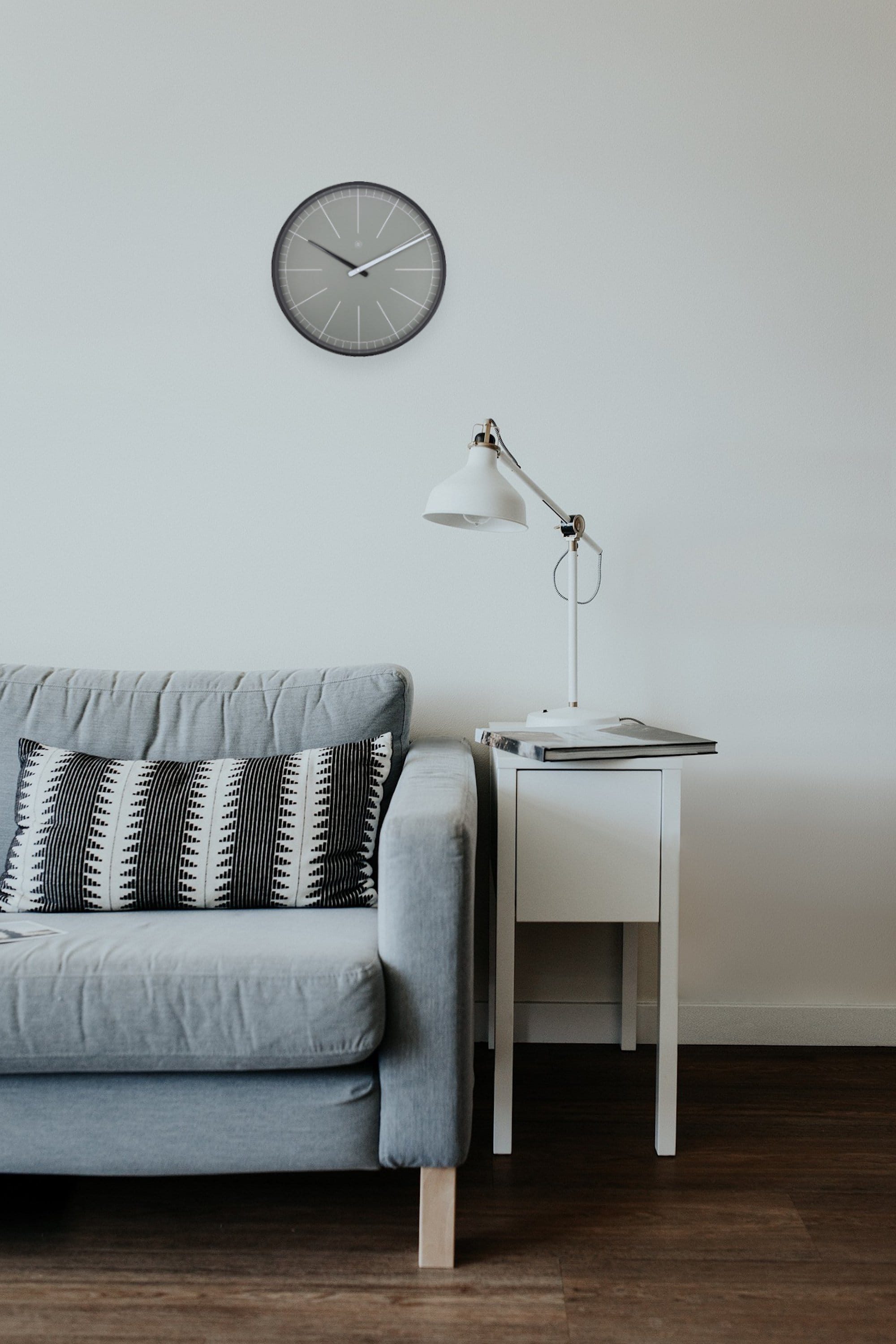 Wall clock -  40 cm - Plastic - 'Gray' - Goat Corp