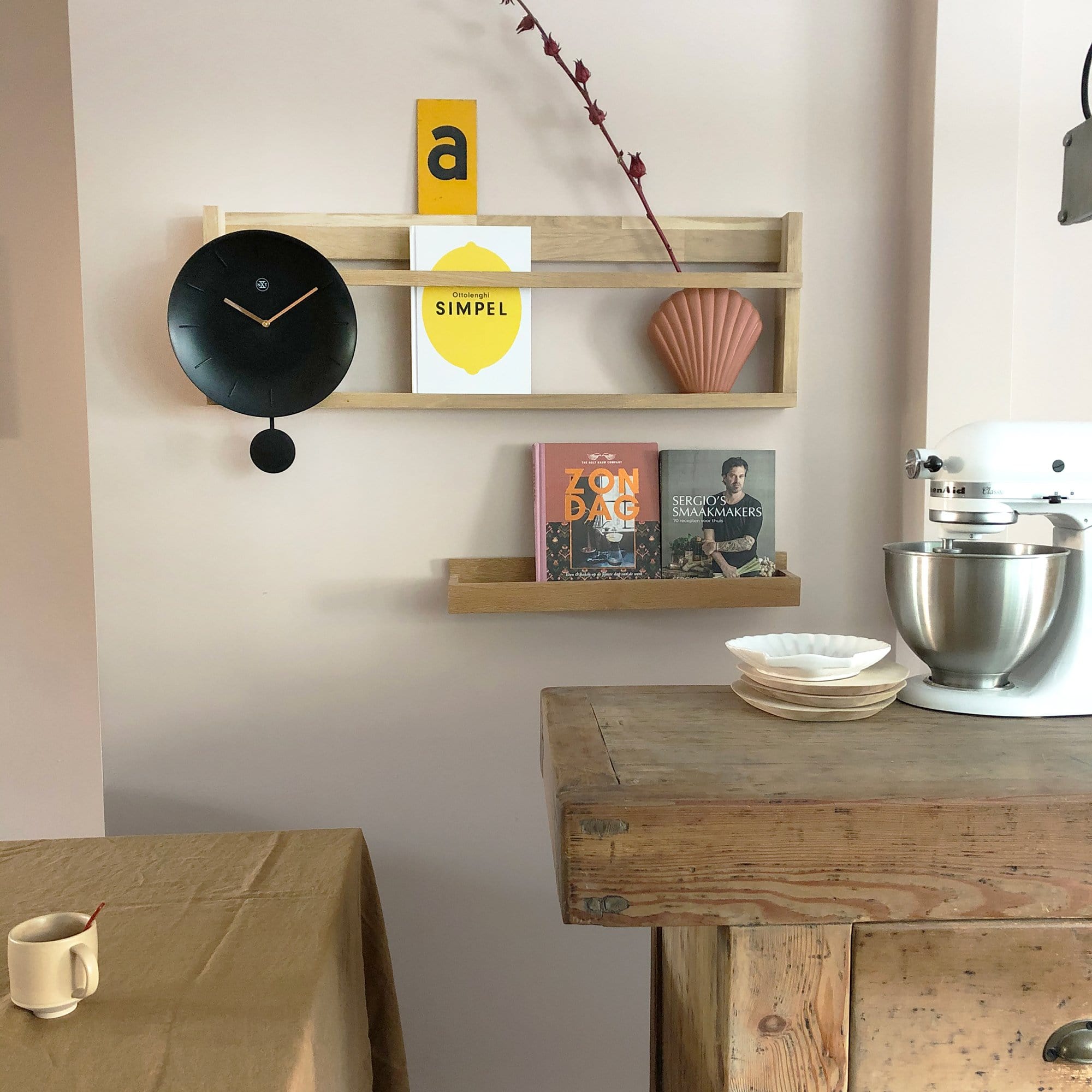 Wall clock -  30 cm - Plastic - 'Bowl' - Goat Corp