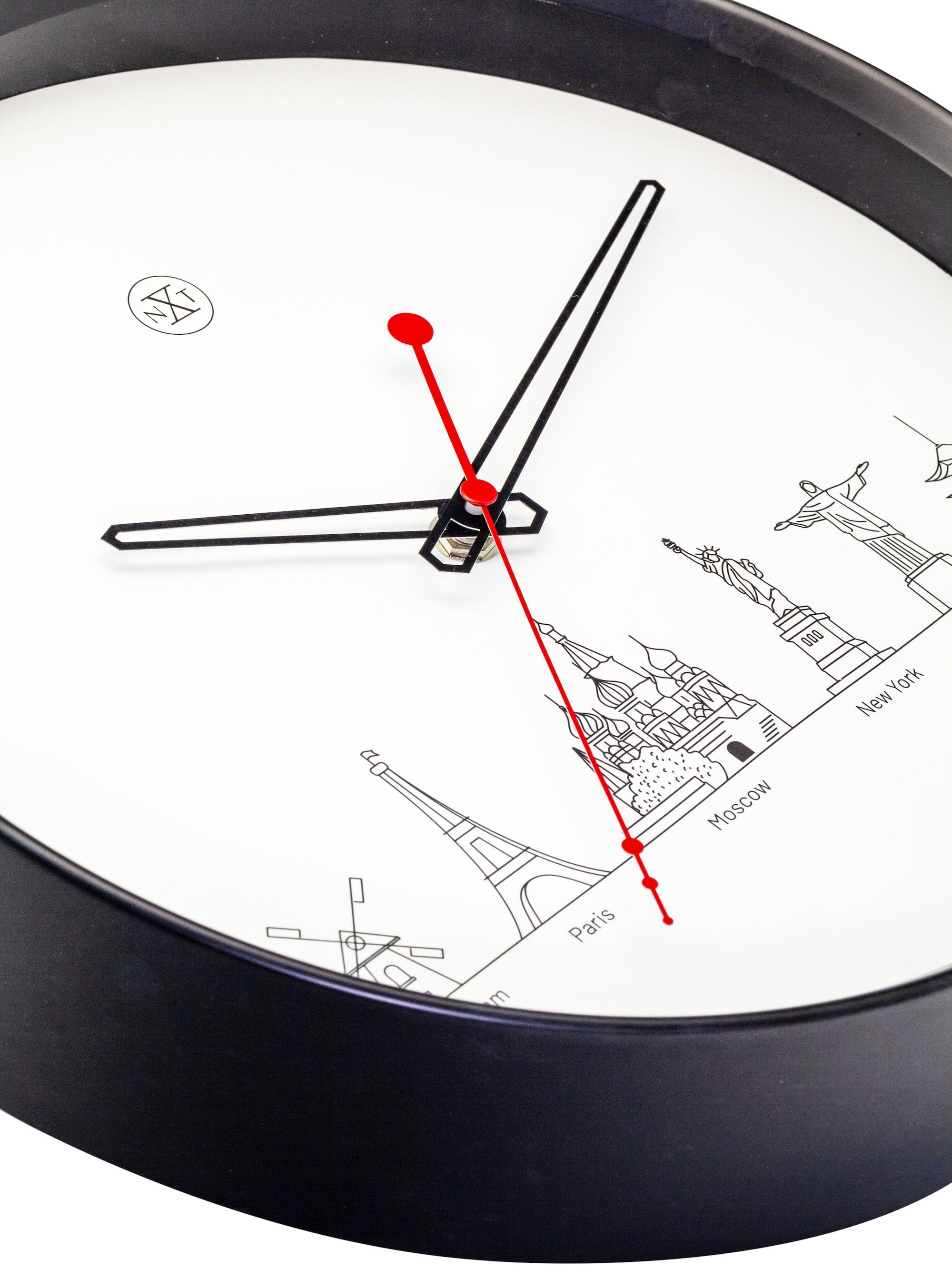 Wall clock -  30 cm - Plastic - 'Worldtour' - Goat Corp
