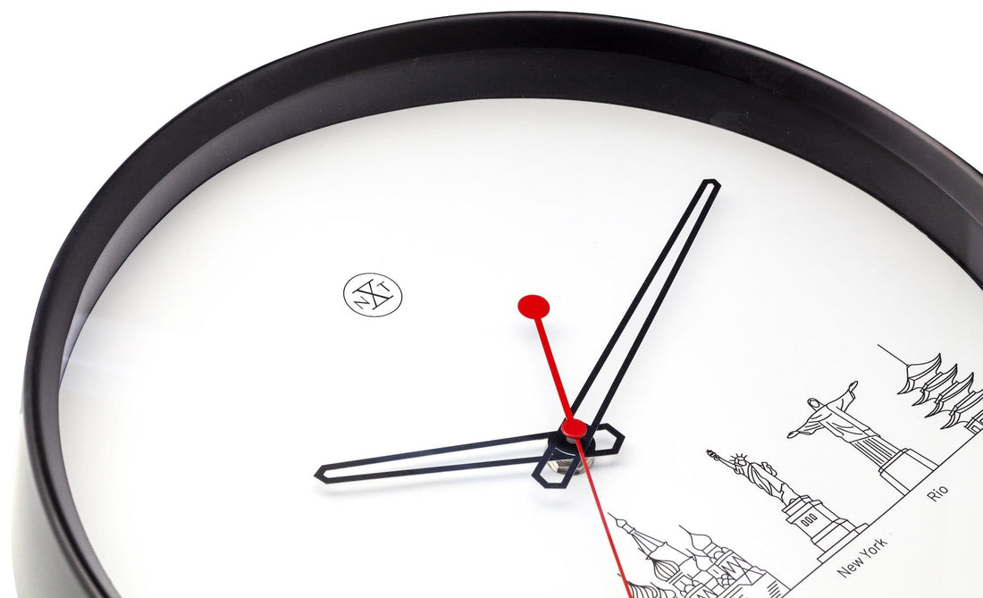 Wall clock -  30 cm - Plastic - 'Worldtour' - Goat Corp