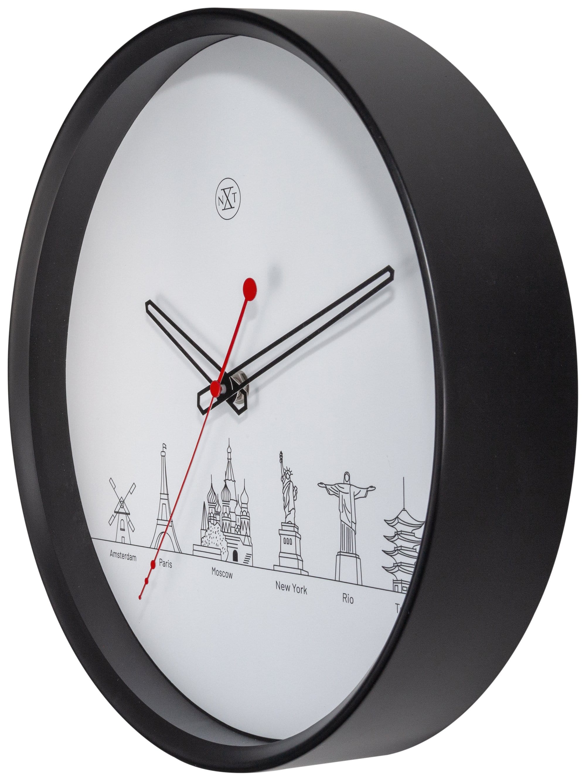 Wall clock -  30 cm - Plastic - 'Worldtour' - Goat Corp