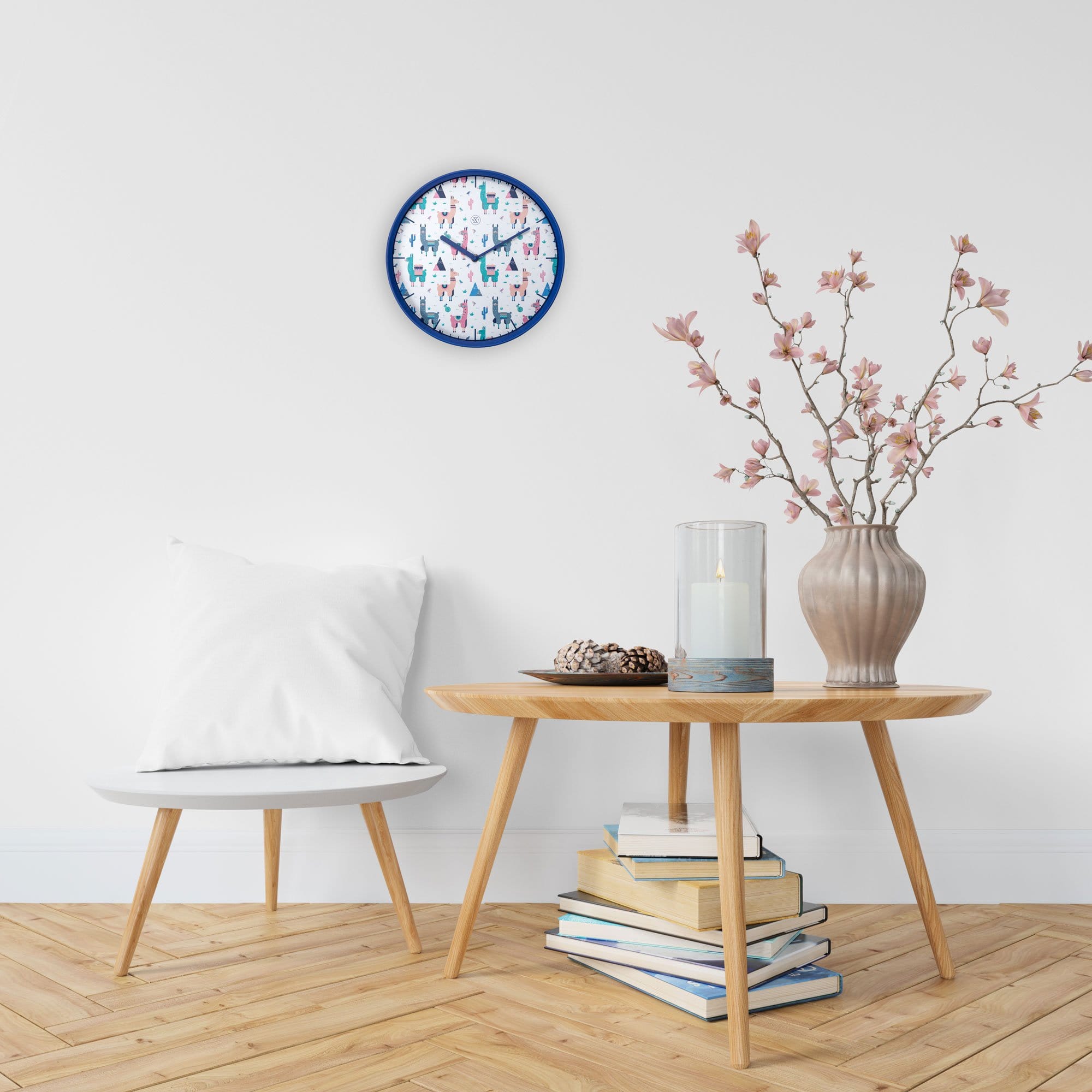 Wall clock -  30 cm - Plastic - 'Alpaca' - Goat Corp