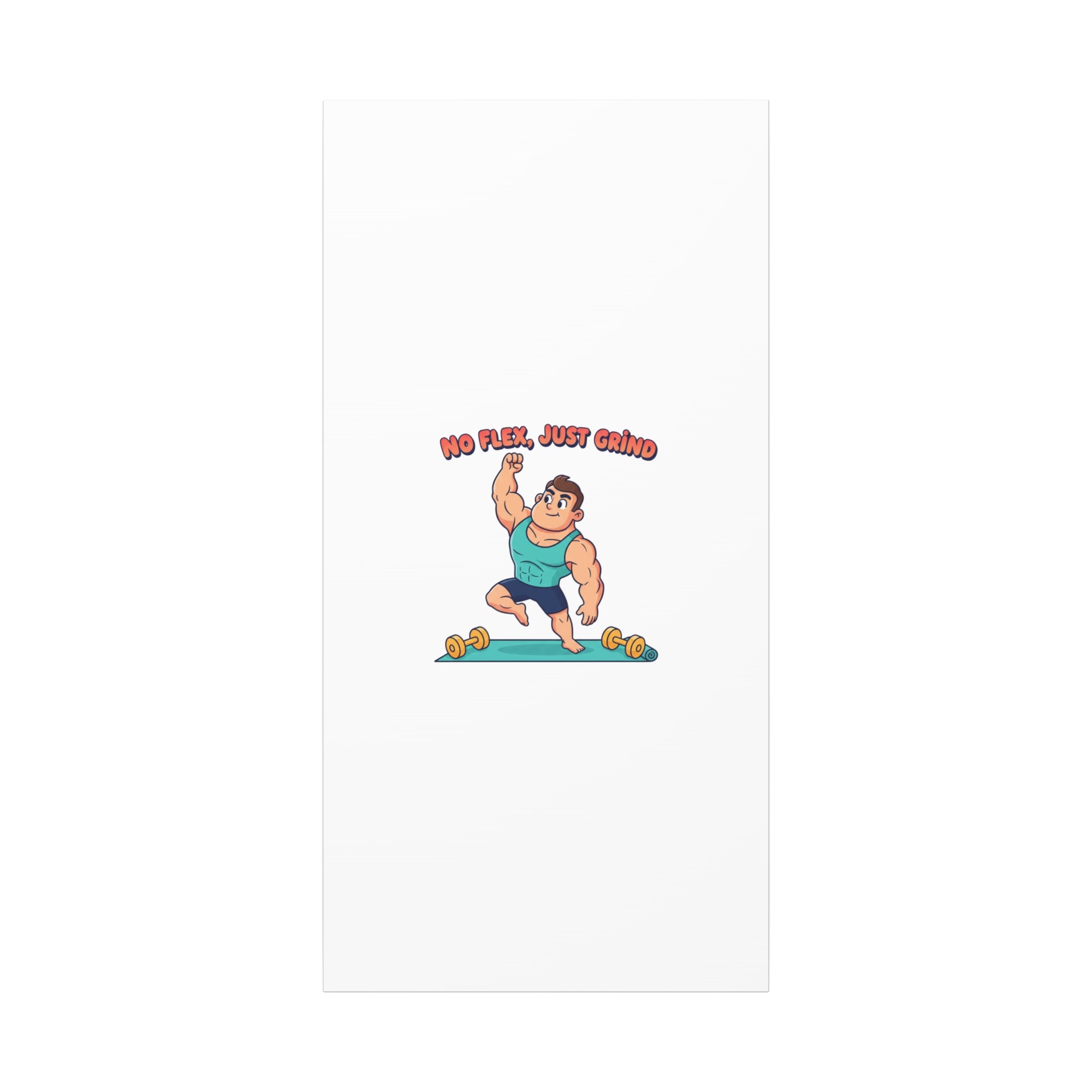 No Flex Just Grind canvas, Gymtimidation humor wall art | start small fitness décor