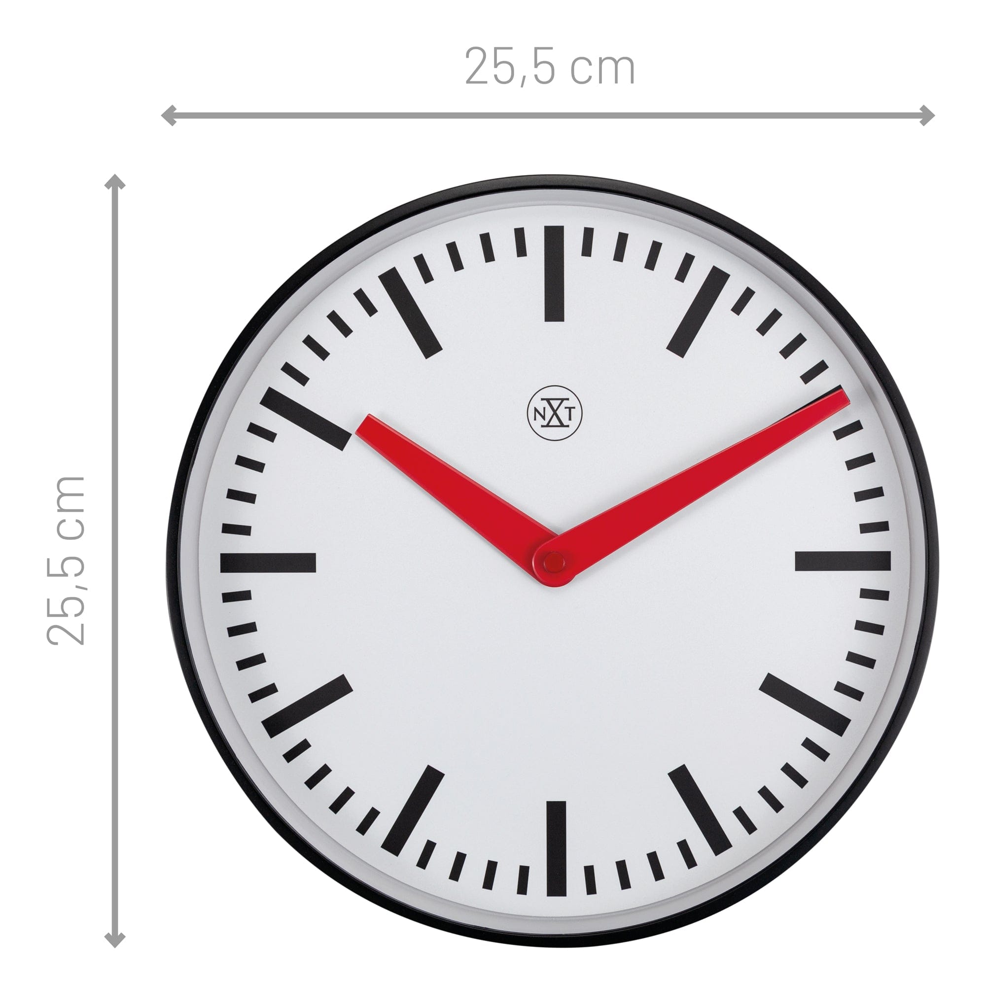 Wall clock 25.5cm - Silent - Plastic - "Newcastle" - Goat Corp