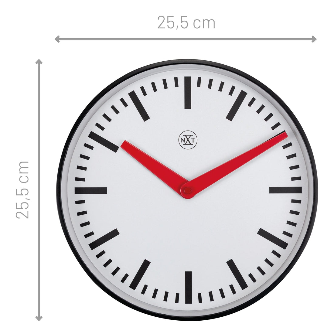 Wall clock 25.5cm - Silent - Plastic - "Newcastle" - Goat Corp