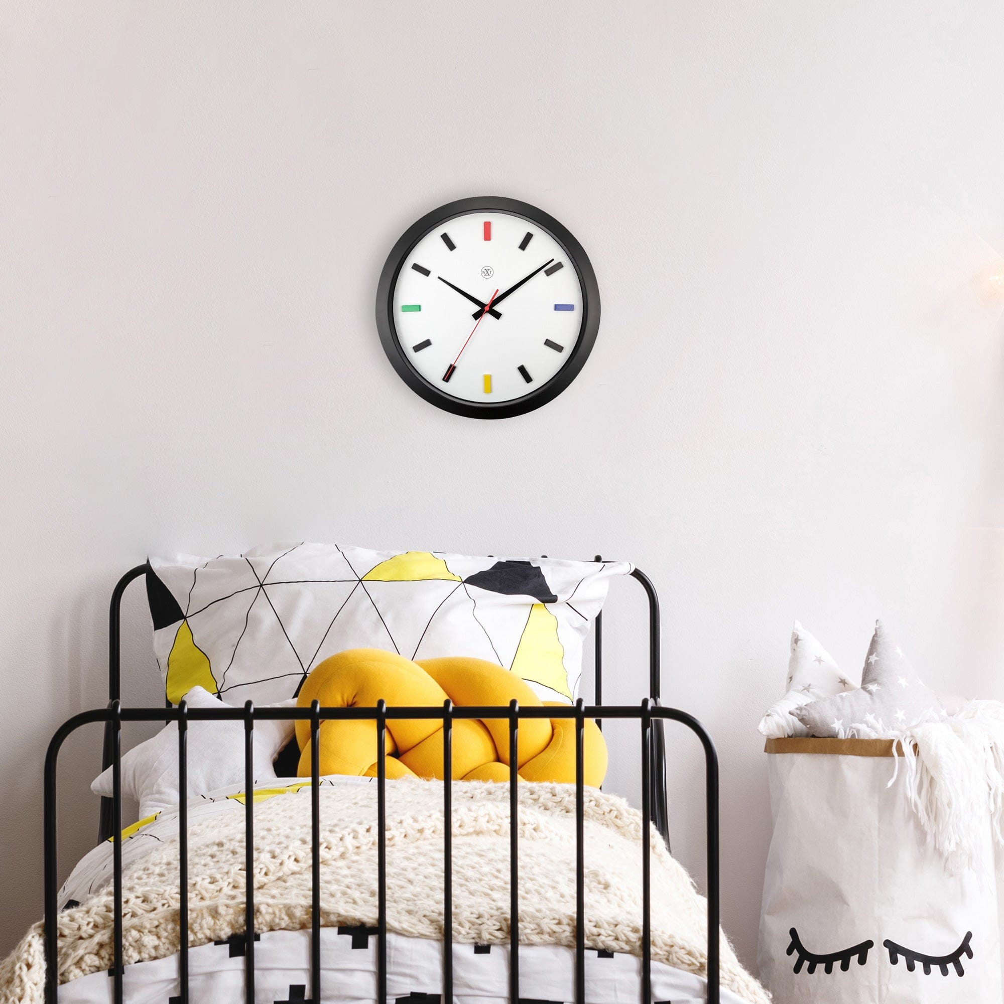 Wall clock 36cm - Silent - Plastic - "Mix" - Goat Corp