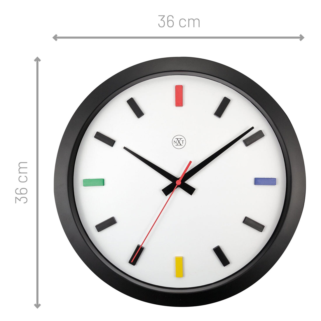 Wall clock 36cm - Silent - Plastic - "Mix" - Goat Corp