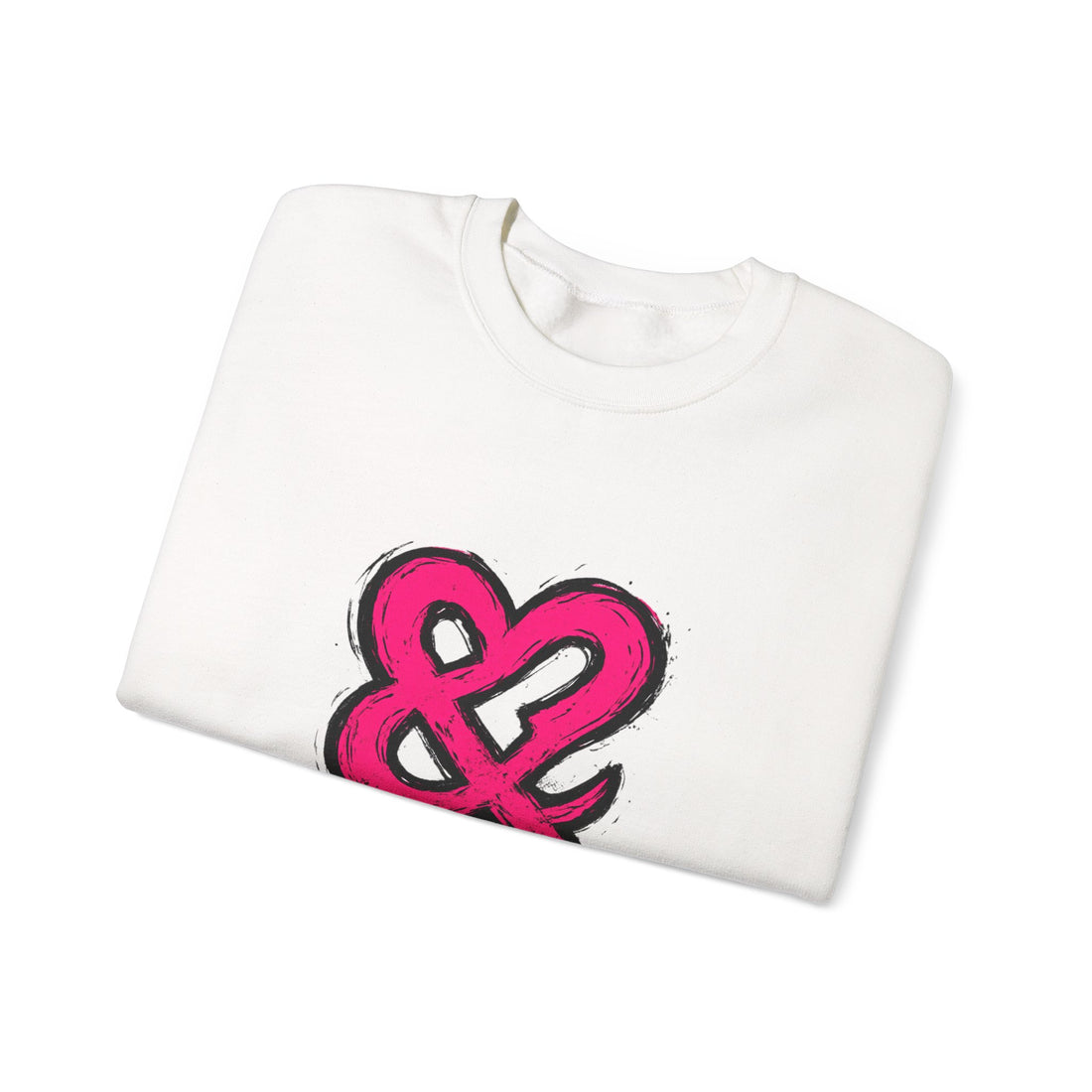 Crewneck Sweatshirt - Pink Ampersand "Feel Everything" Graphic
