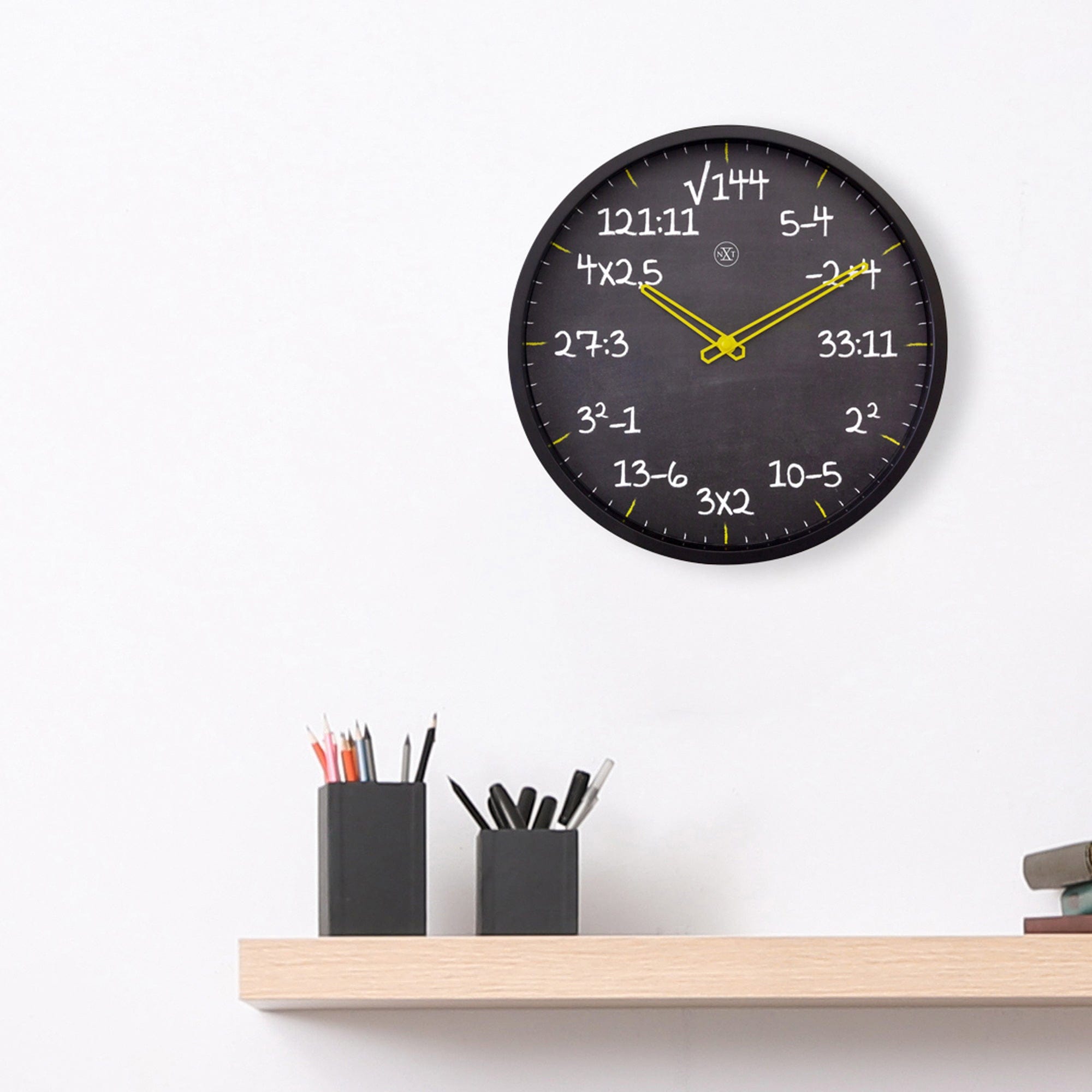 Wall clock 30cm - Silent - Plastic - "Maths" - Goat Corp