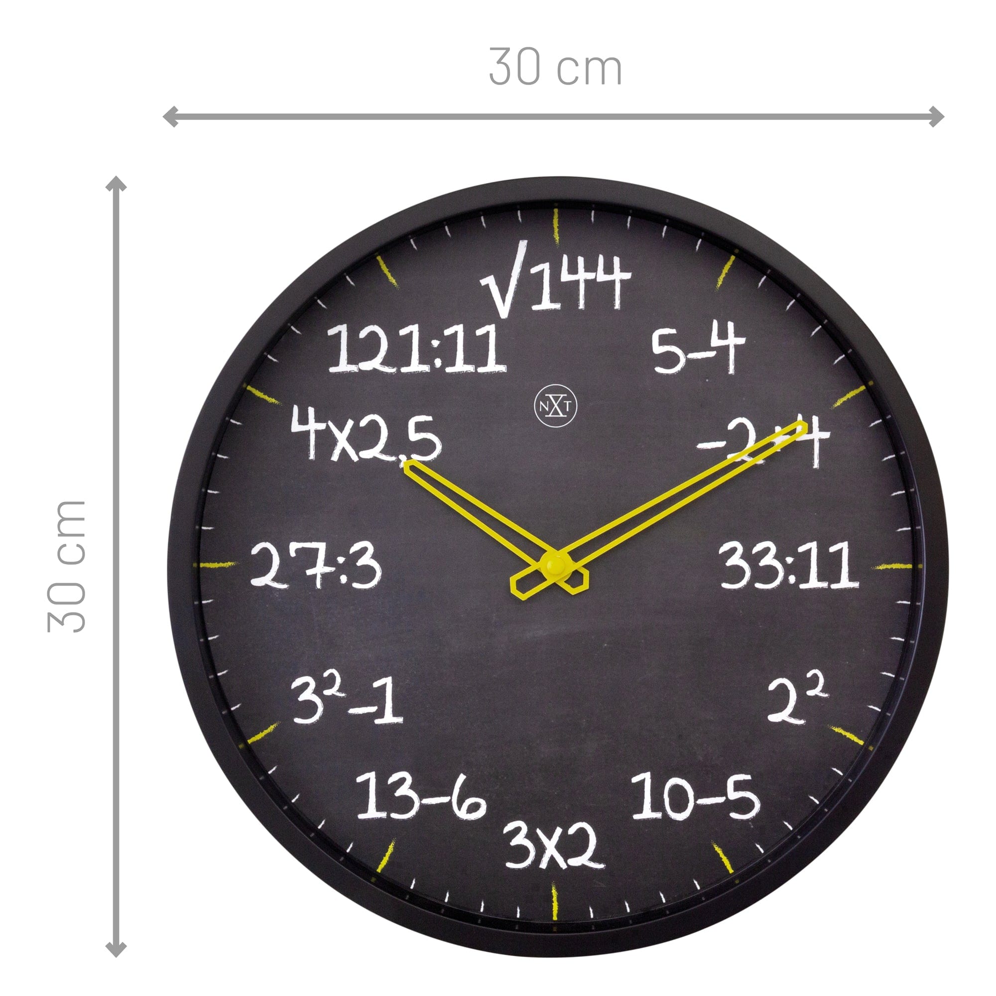 Wall clock 30cm - Silent - Plastic - "Maths" - Goat Corp
