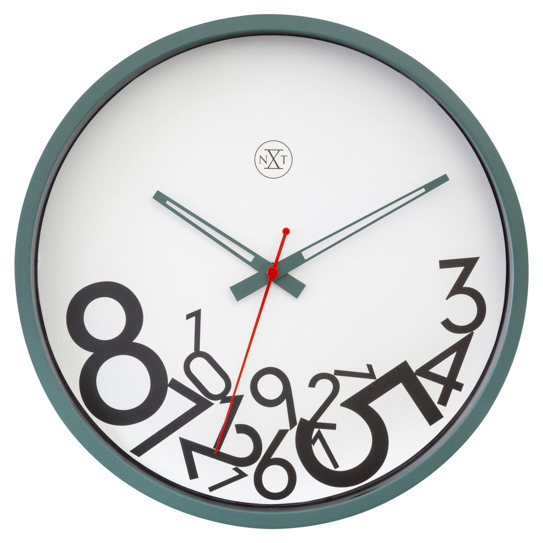 Wall clock 30cm - Silent - Plastic - "Dropped Numbers" - Goat Corp