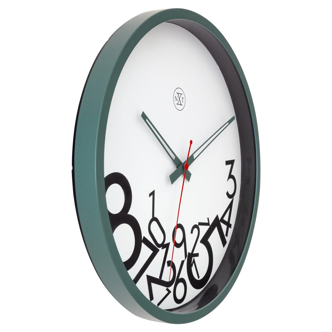 Wall clock 30cm - Silent - Plastic - "Dropped Numbers" - Goat Corp
