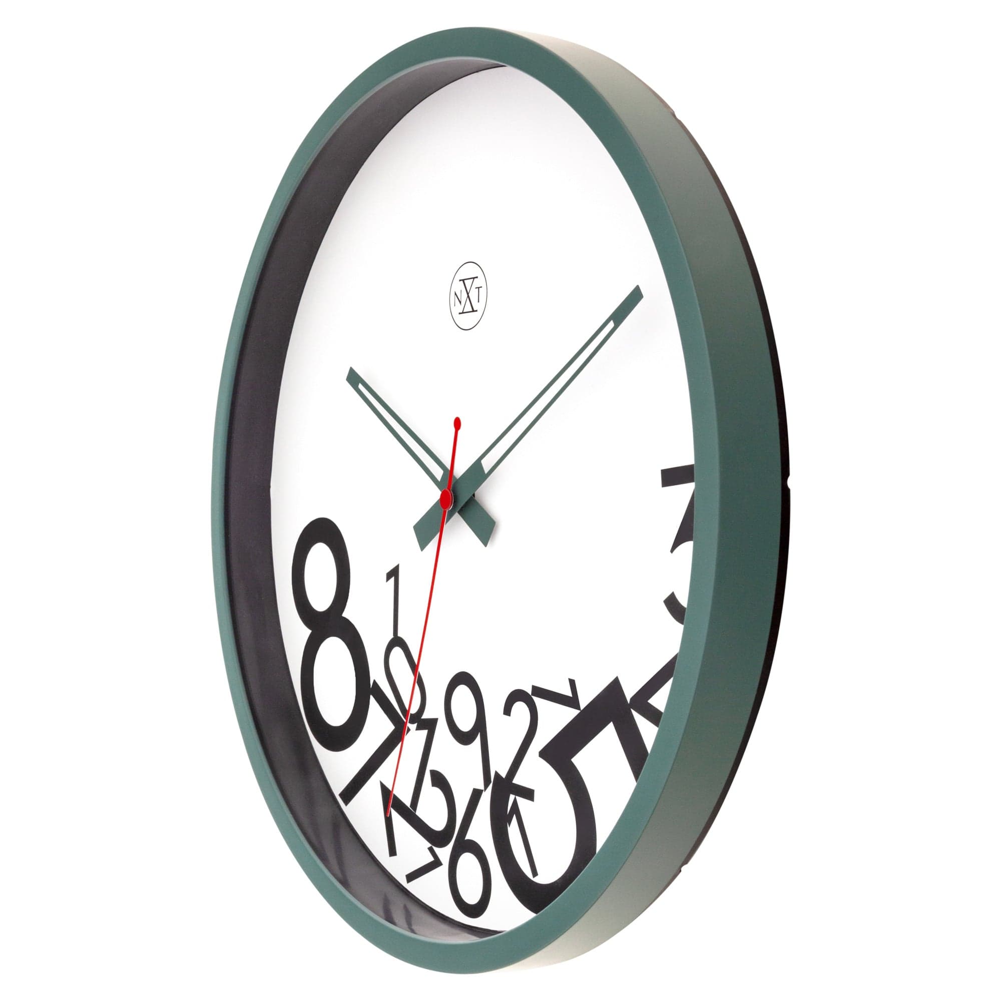 Wall clock 30cm - Silent - Plastic - "Dropped Numbers" - Goat Corp
