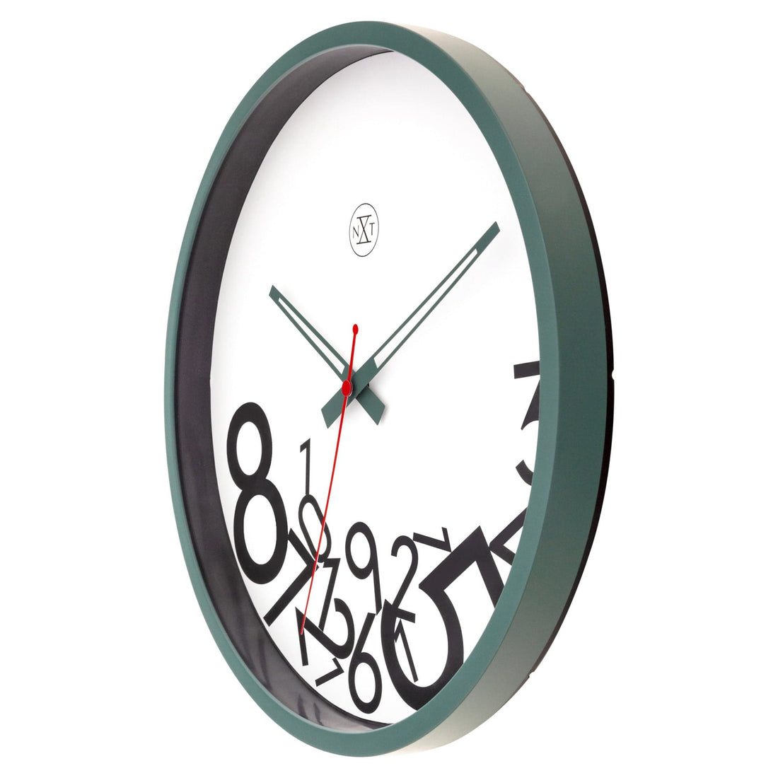 Wall clock 30cm - Silent - Plastic - "Dropped Numbers" - Goat Corp