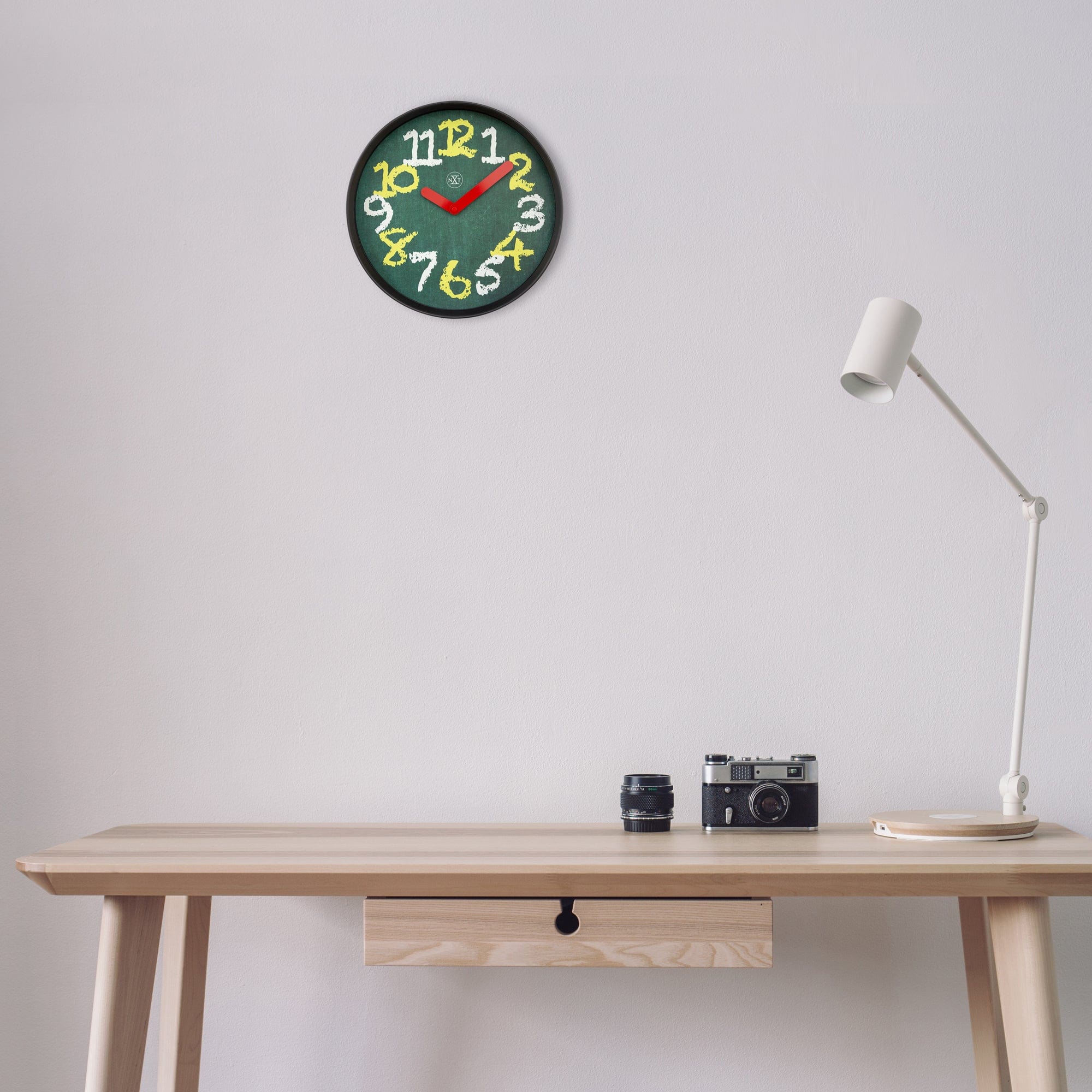Wall clock 30cm - Silent - Green - Plastic - "Chalkboard" - Goat Corp
