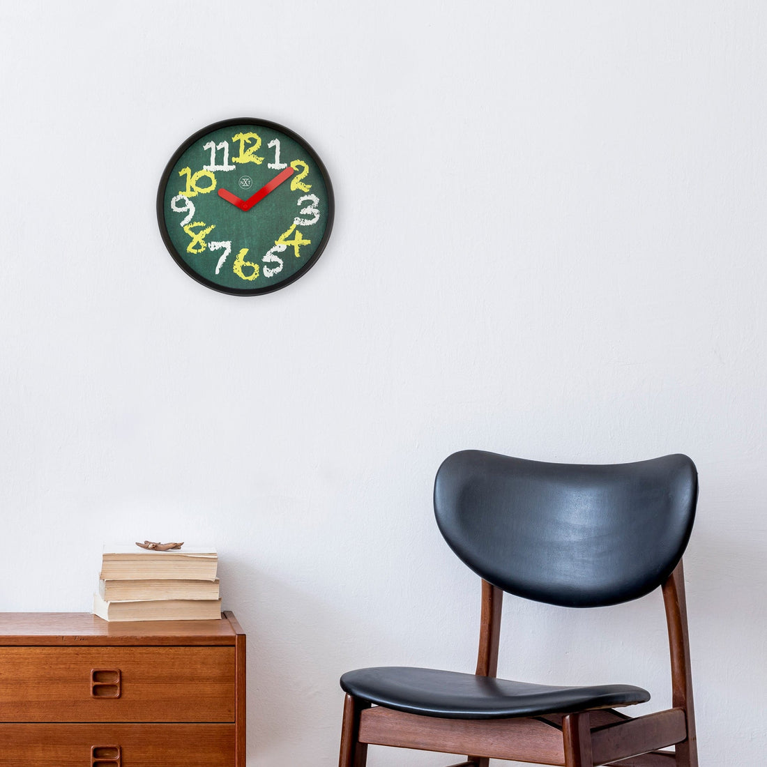Wall clock 30cm - Silent - Green - Plastic - "Chalkboard" - Goat Corp